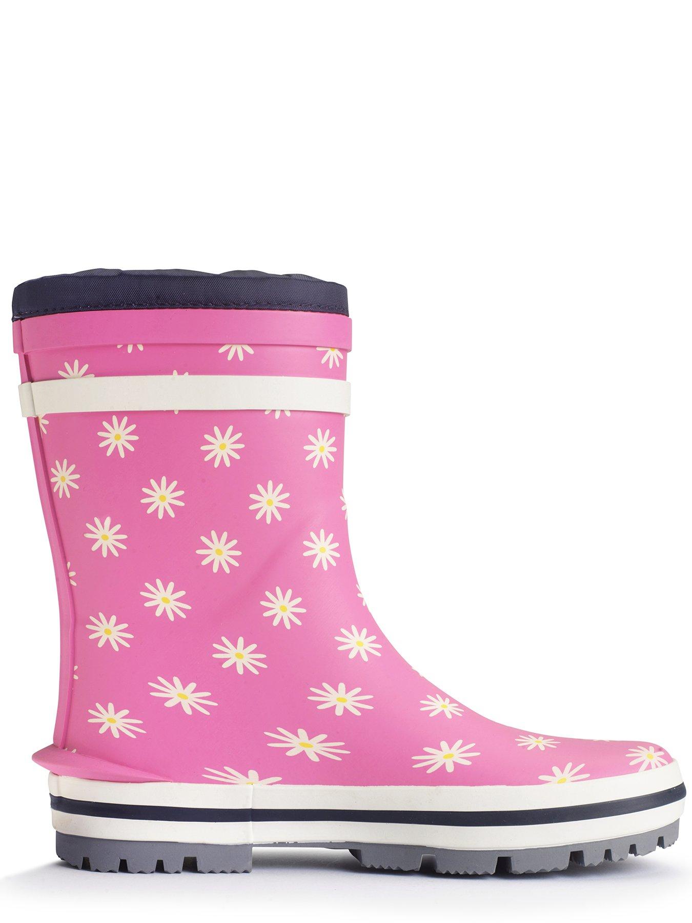 Image 4 of 5 of Start-rite Big Puddle Pink Daisy Wellington Boot