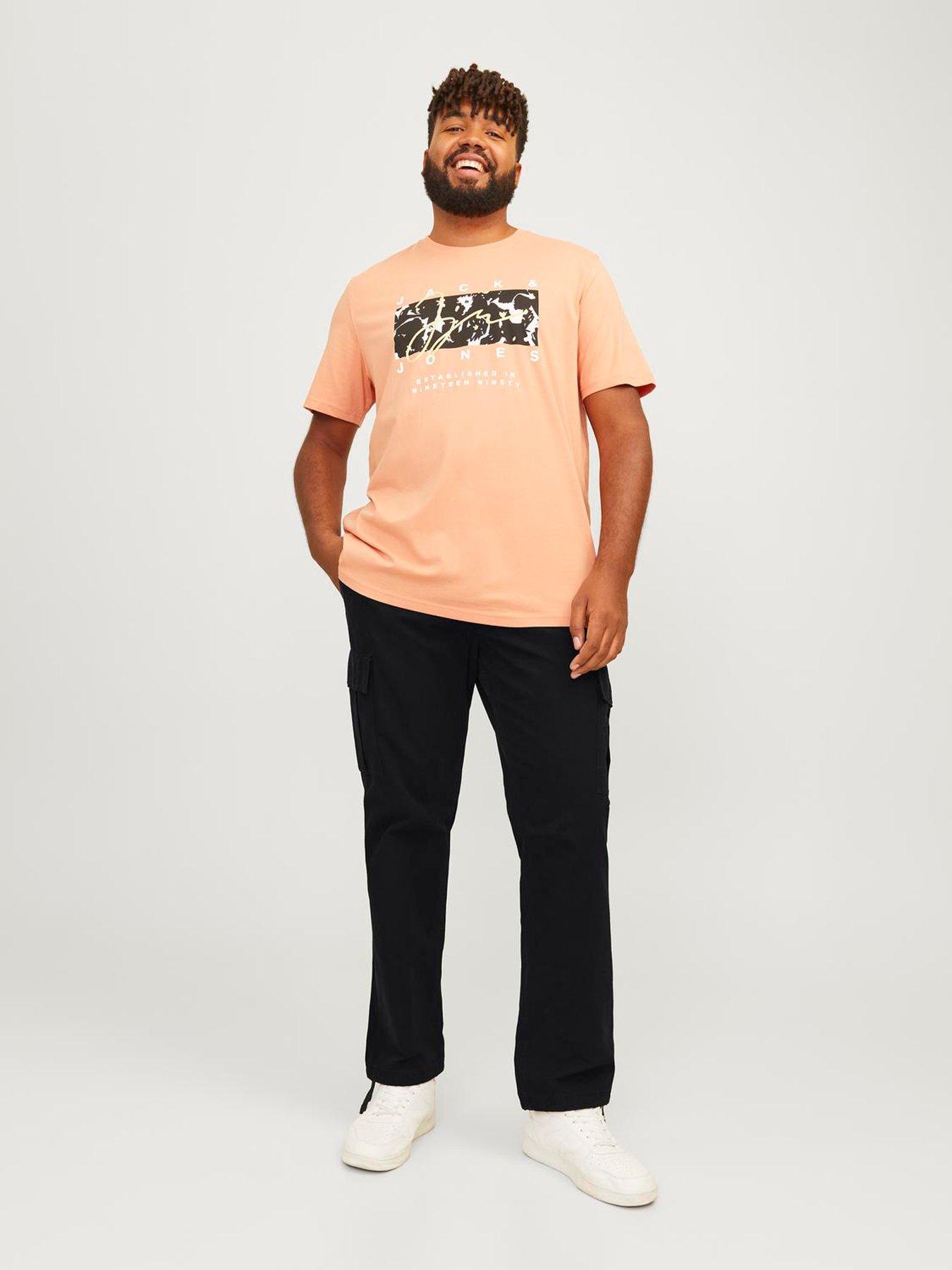  image of jack-jones-plus-kane-barkley-relaxed-fit-cargo-trousers-black