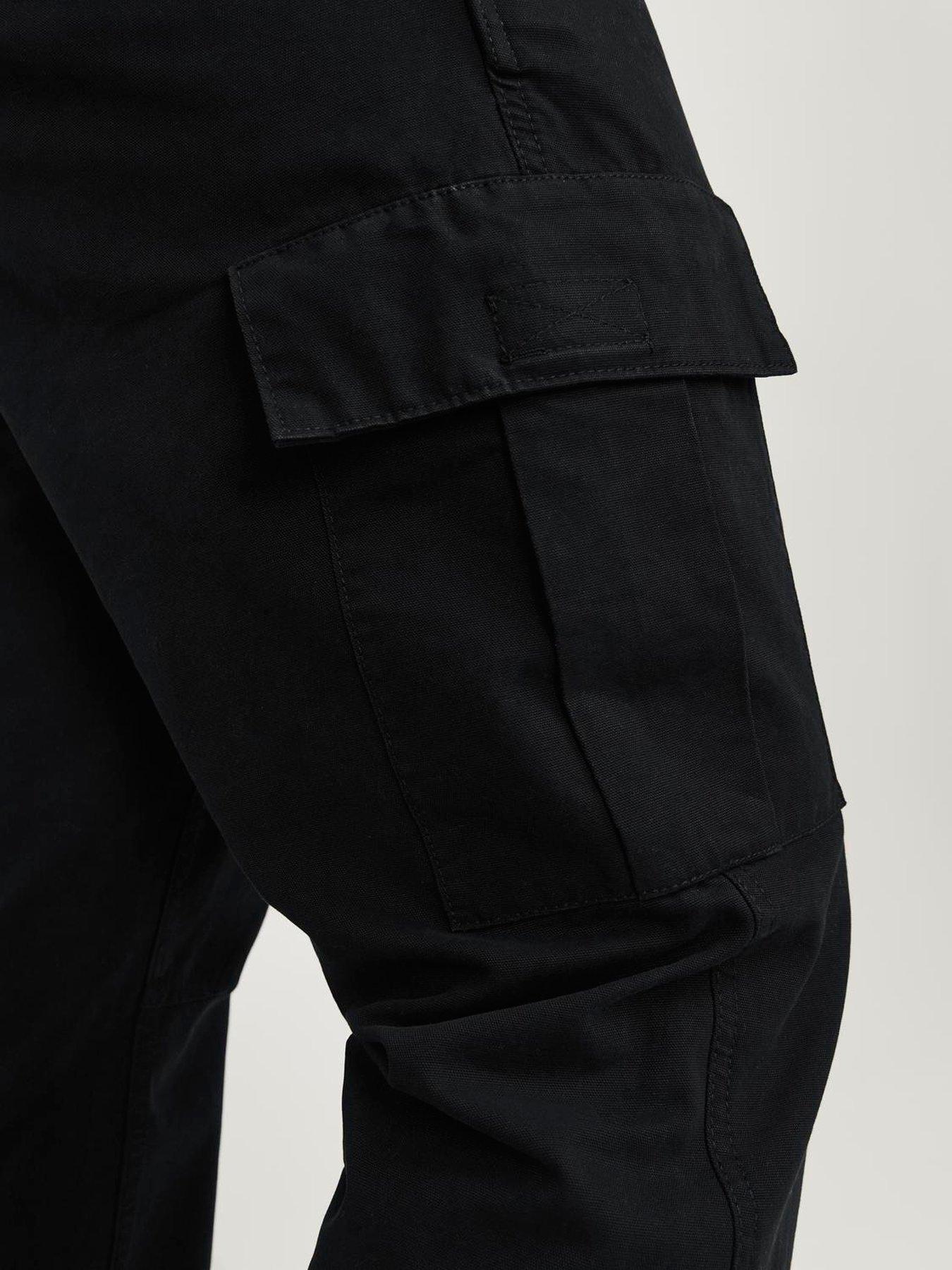  image of jack-jones-plus-kane-barkley-relaxed-fit-cargo-trousers-black