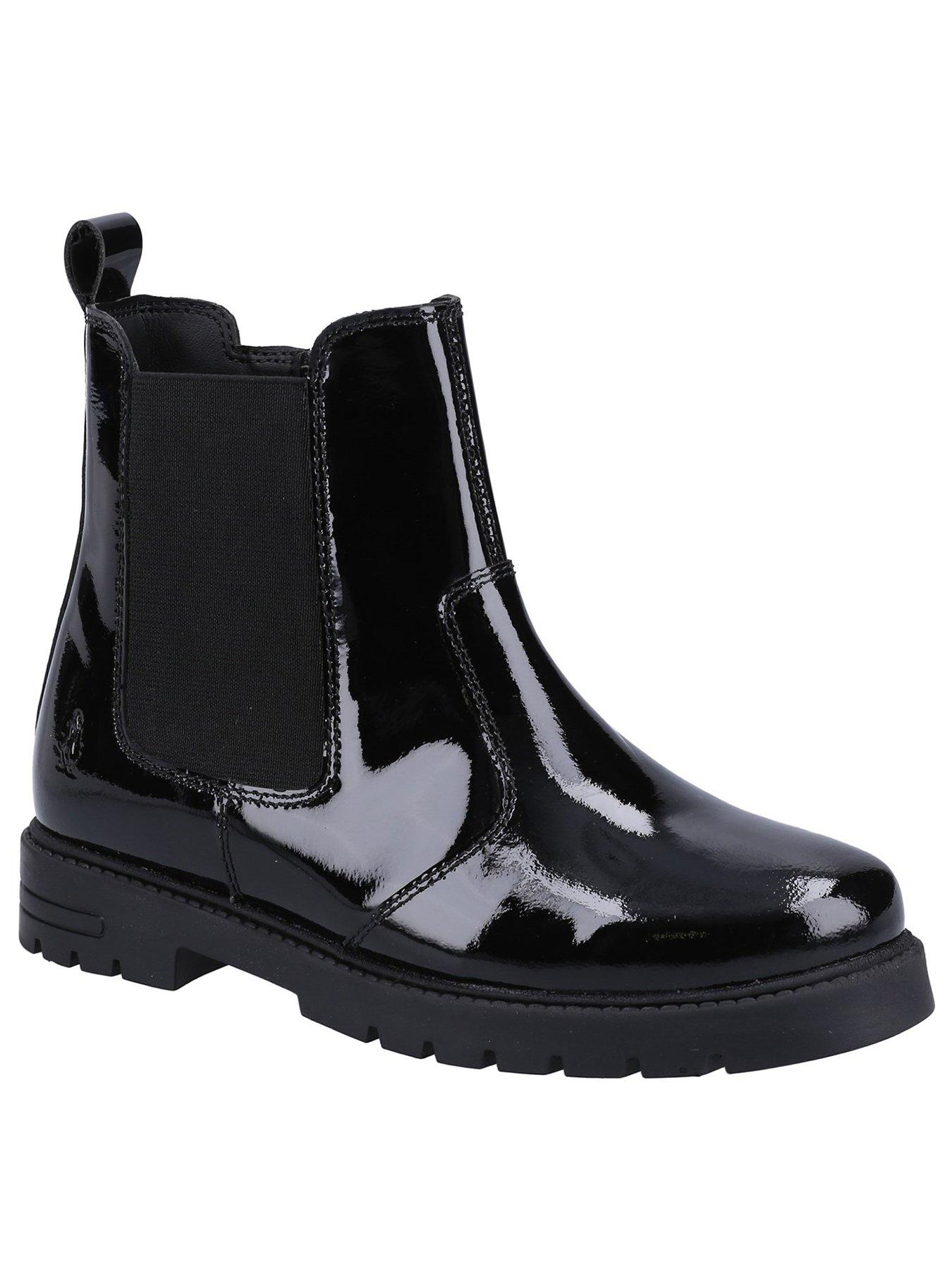  image of hush-puppies-laura-patent-snr-boot-black