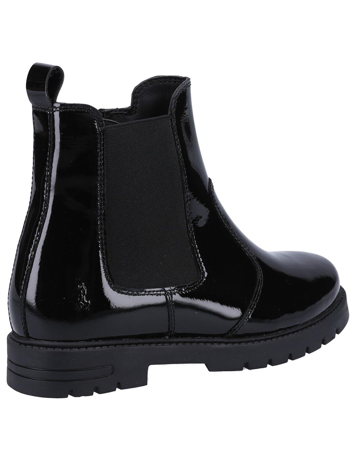  image of hush-puppies-laura-patent-snr-boot-black