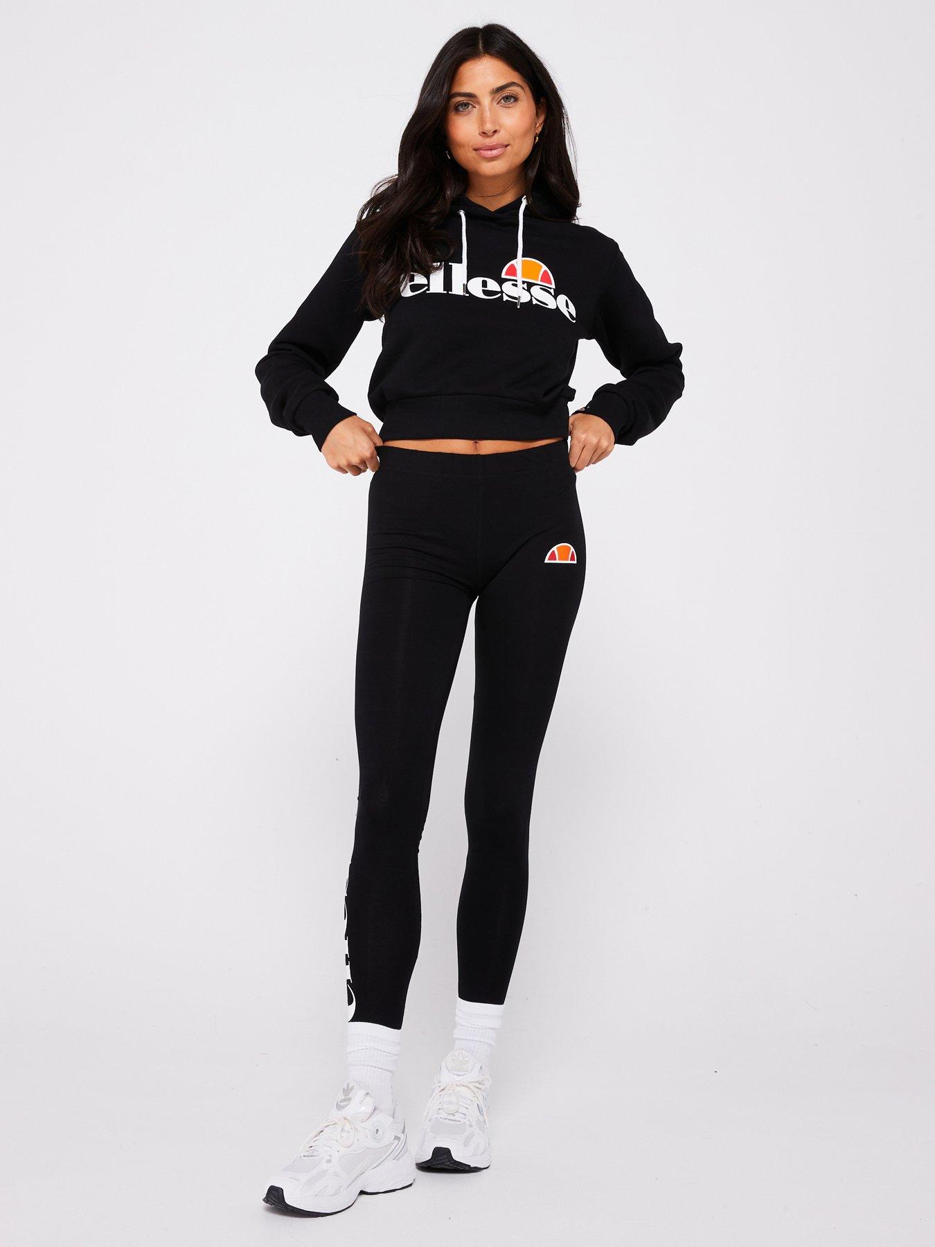 Ellesse Women s Vilanova Leggings Crop Hoodie Tracksuit Black littlewoods