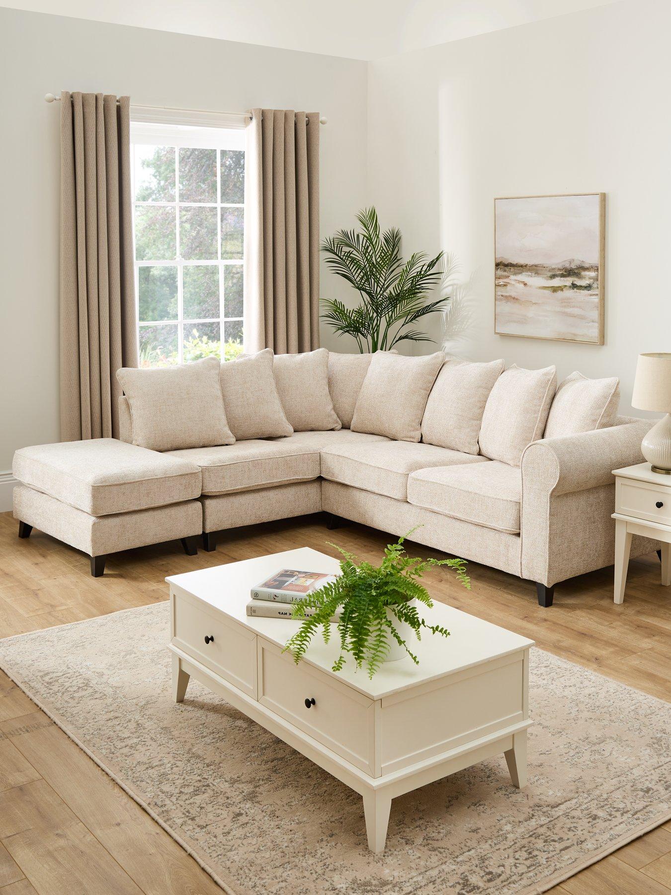 Image 1 of 7 of The Very Collection Sanderson Left Hand Fabric&nbsp;Corner Chaise Sofa&nbsp;- FSC Certified