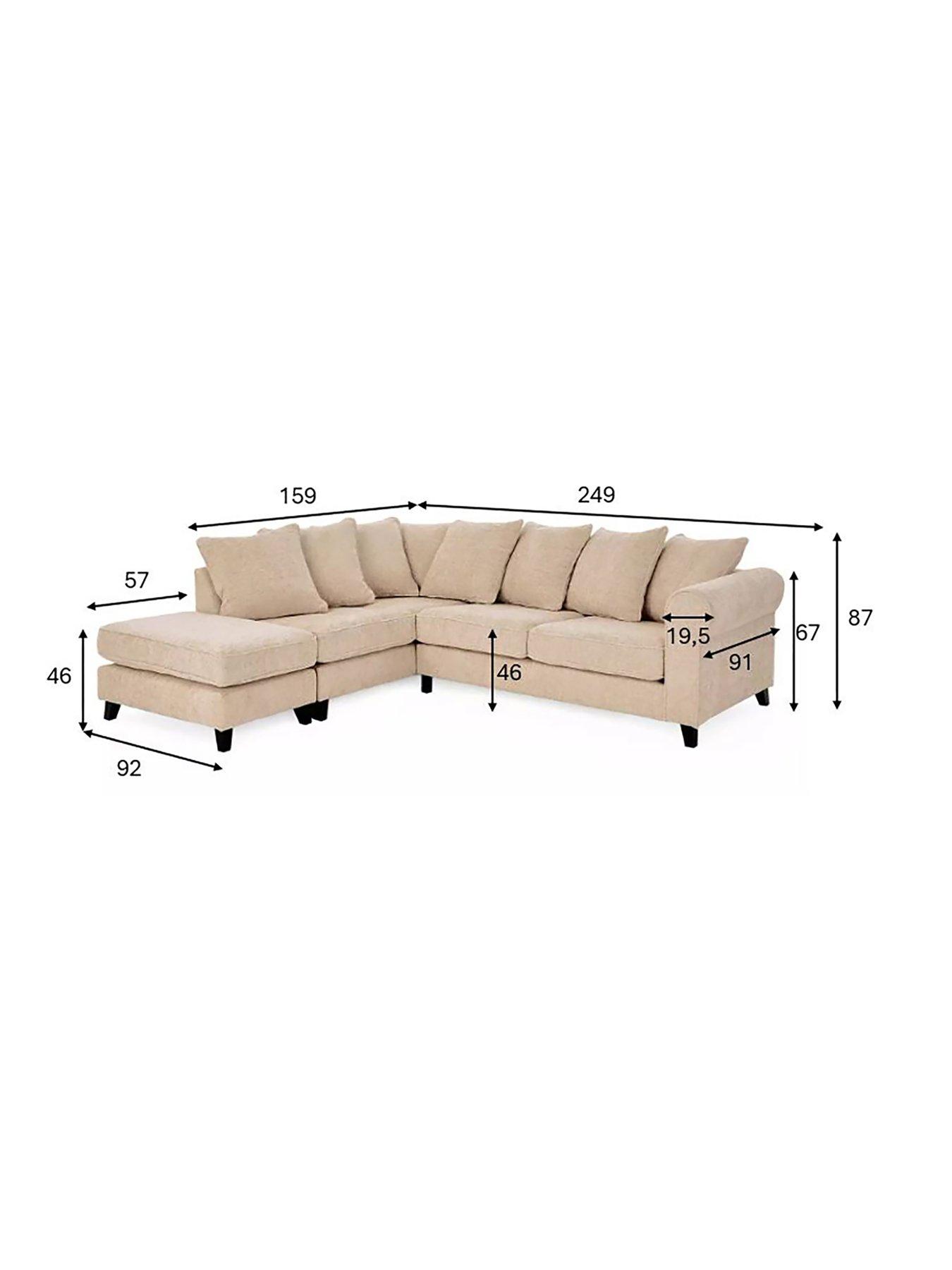 Image 6 of 7 of The Very Collection Sanderson Left Hand Fabric&nbsp;Corner Chaise Sofa&nbsp;- FSC Certified