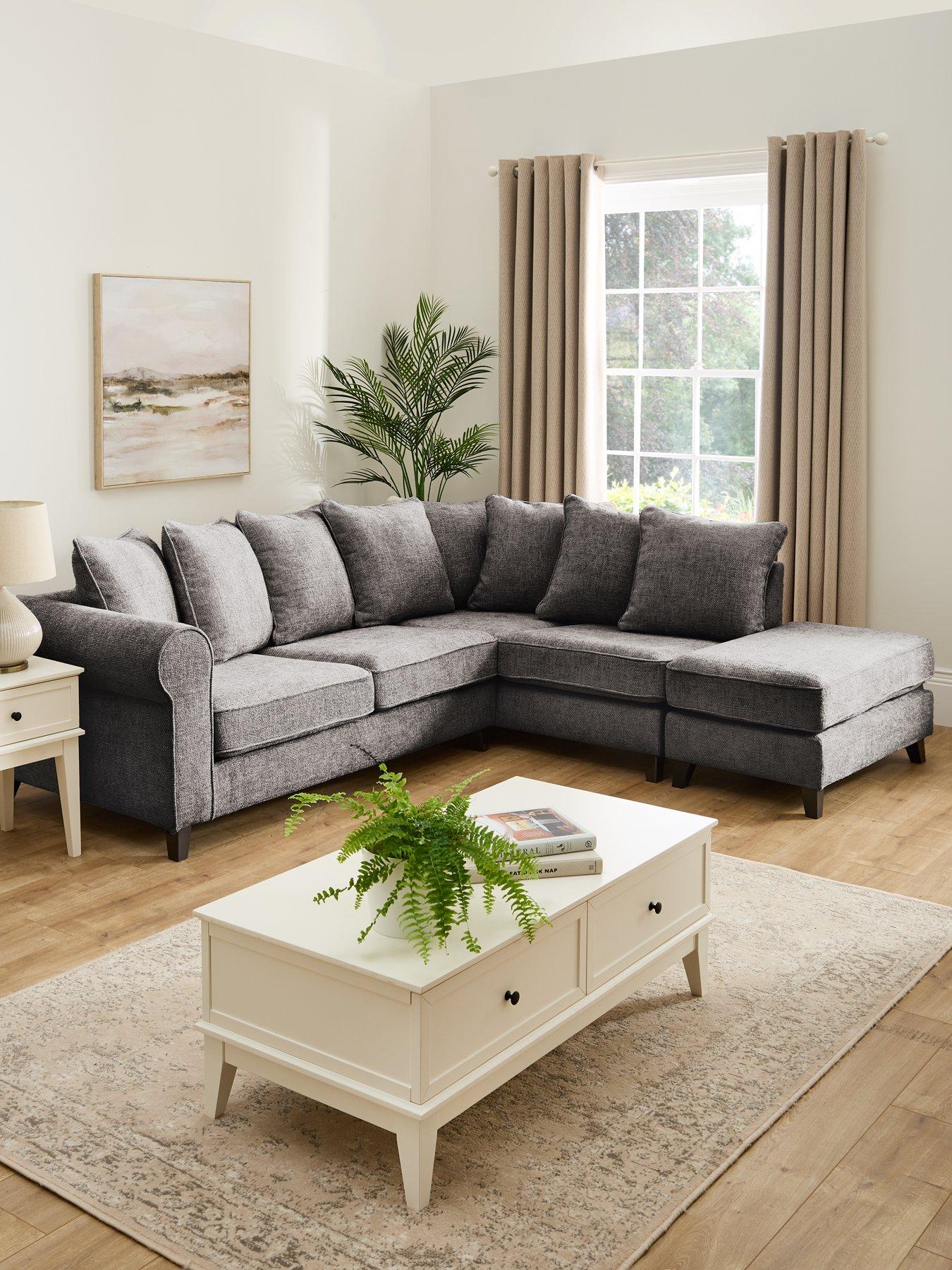 Very Home Sanderson Right Hand Fabric Corner Chaise Sofa - FSC Certified
