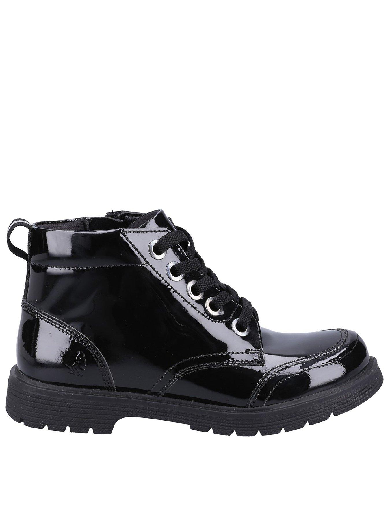  image of hush-puppies-jolie-patent-jnr-boot-black