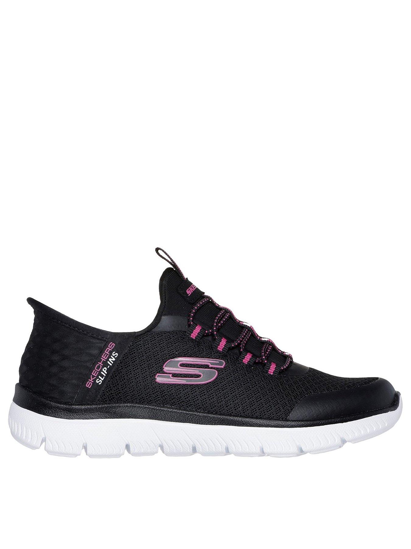  image of skechers-girls-summits-slip-ins-trainers-black