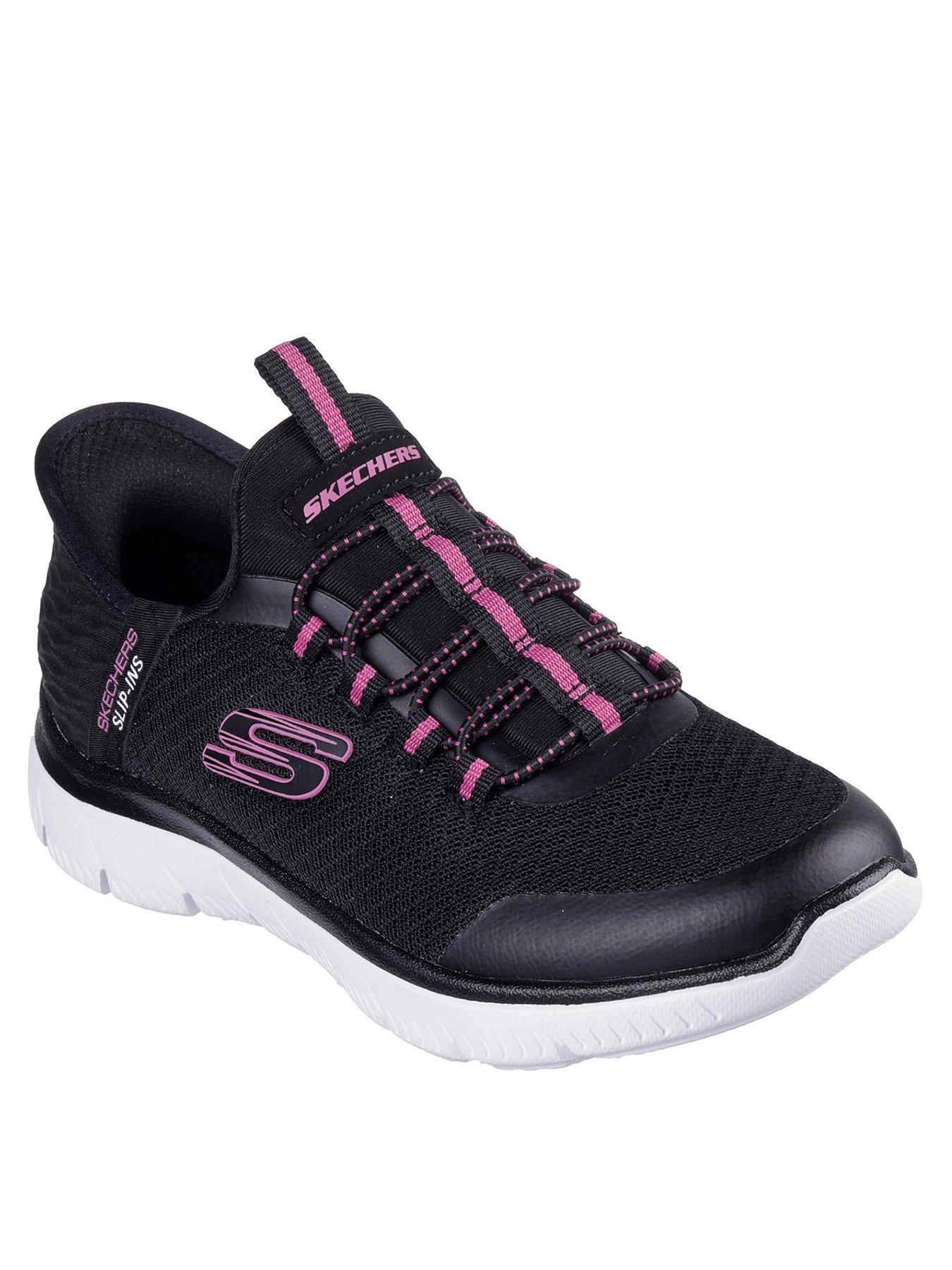  image of skechers-girls-summits-slip-ins-trainers-black