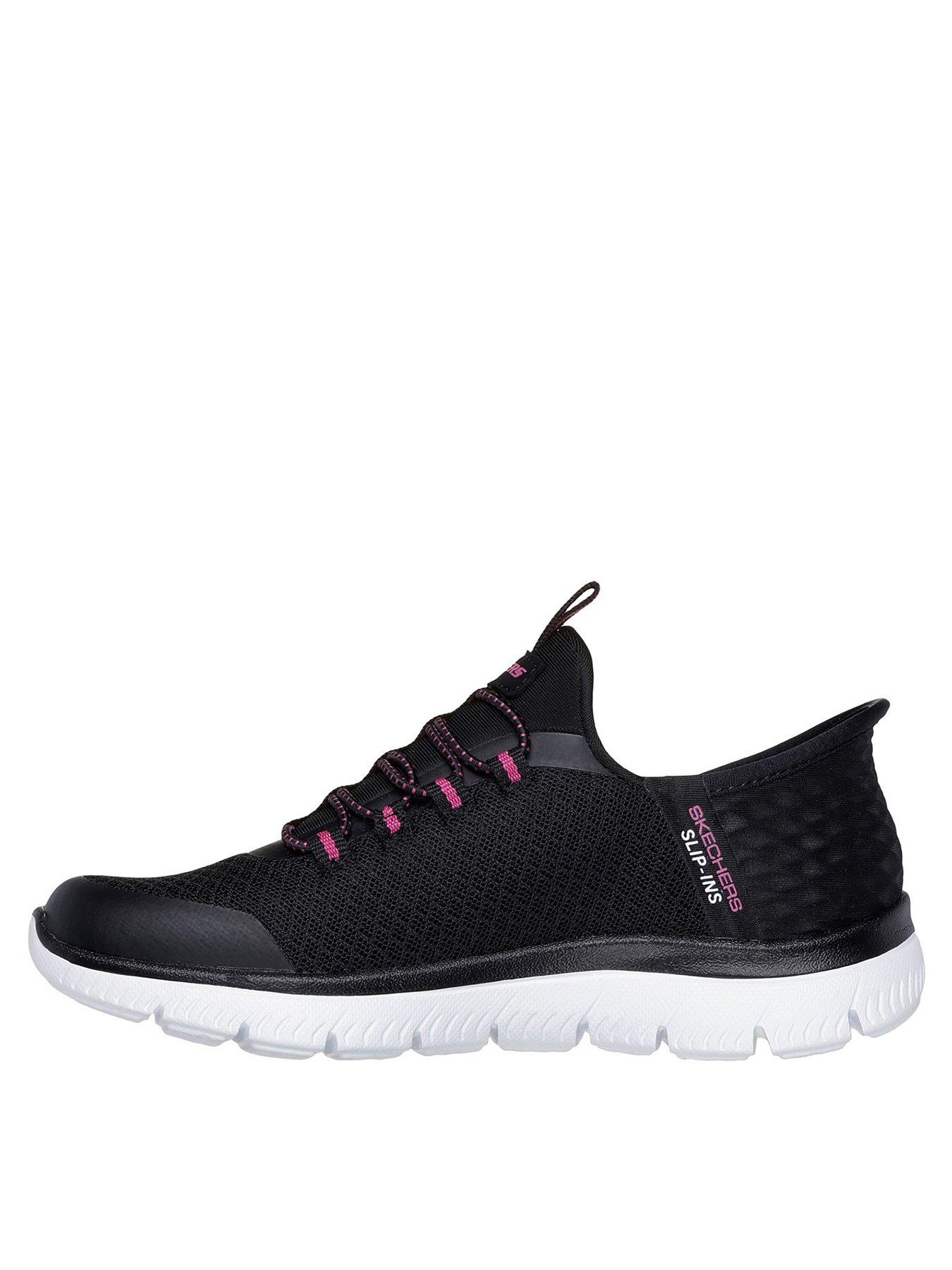  image of skechers-girls-summits-slip-ins-trainers-black
