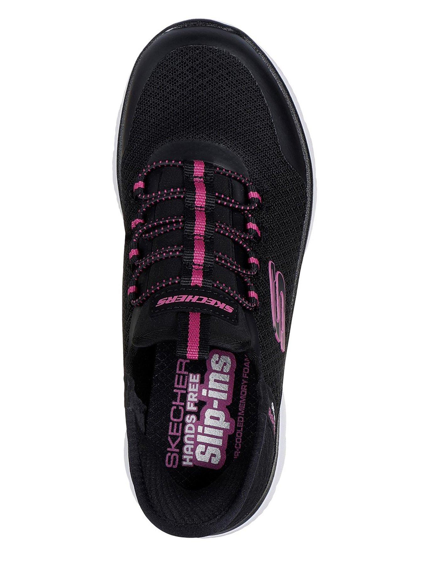  image of skechers-girls-summits-slip-ins-trainers-black