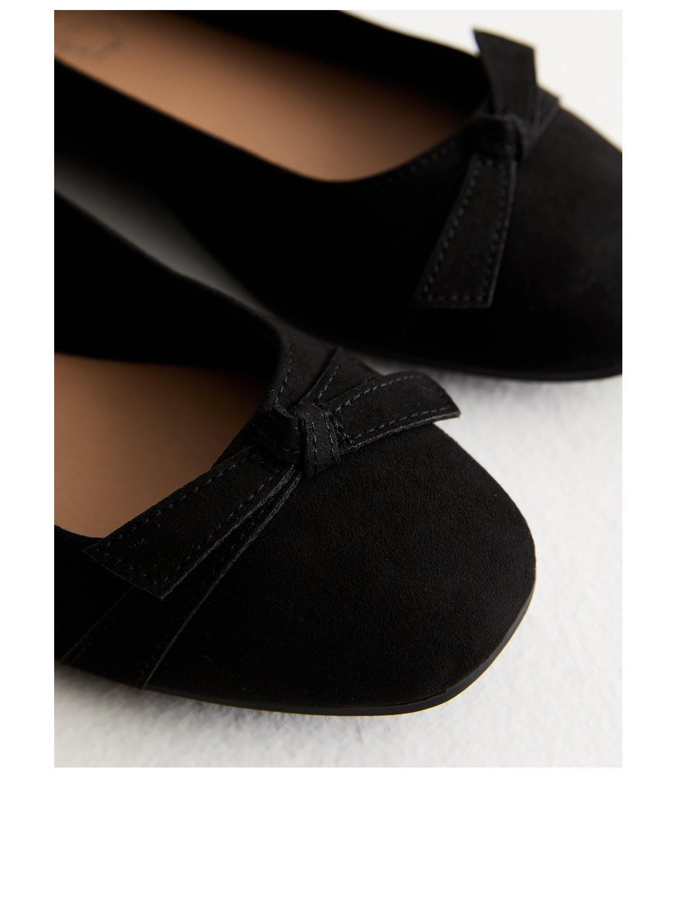 New Look Wide Fit Bow Detail Ballet Pumps - Black | Littlewoods