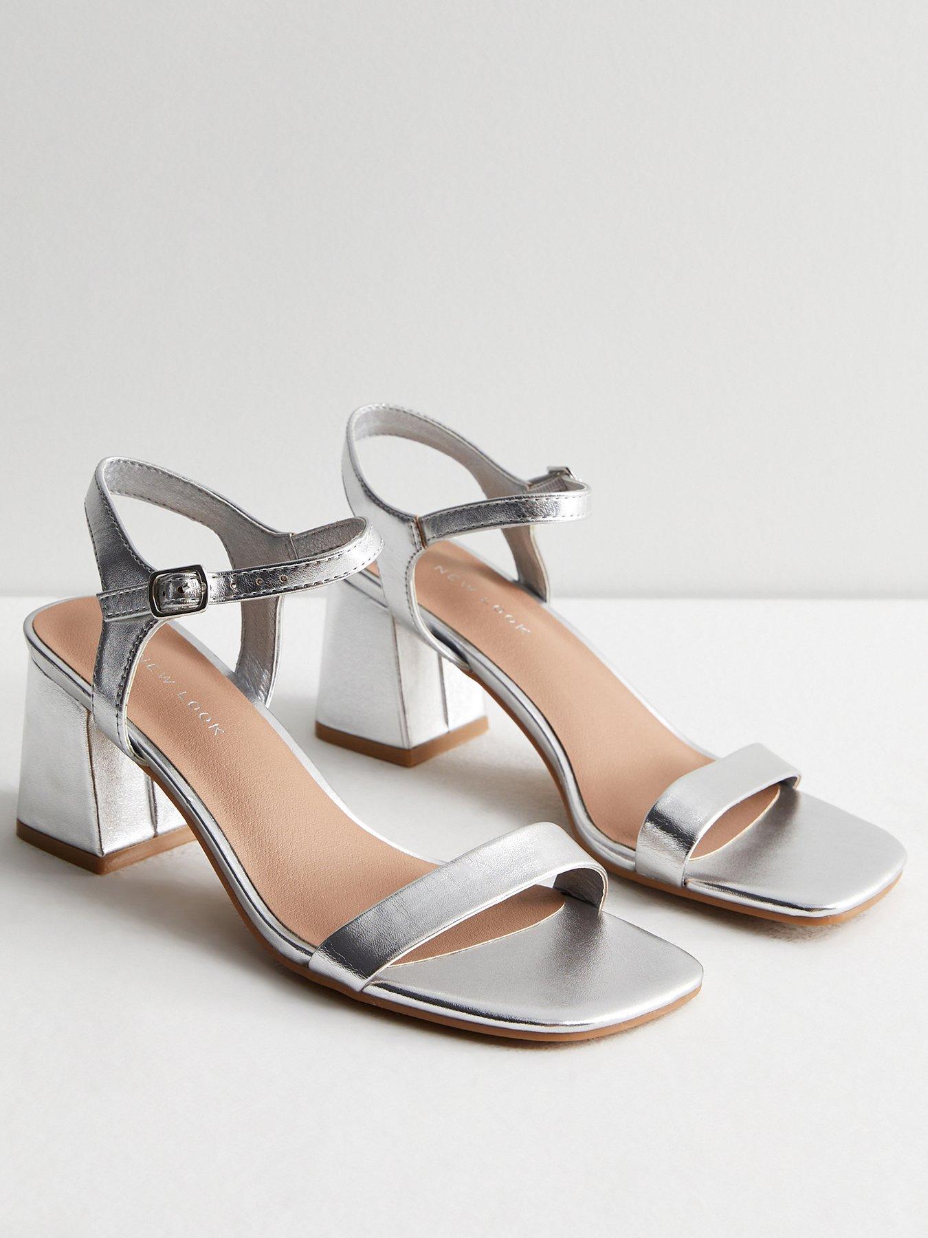  image of new-look-silver-patent-block-heel-sandals