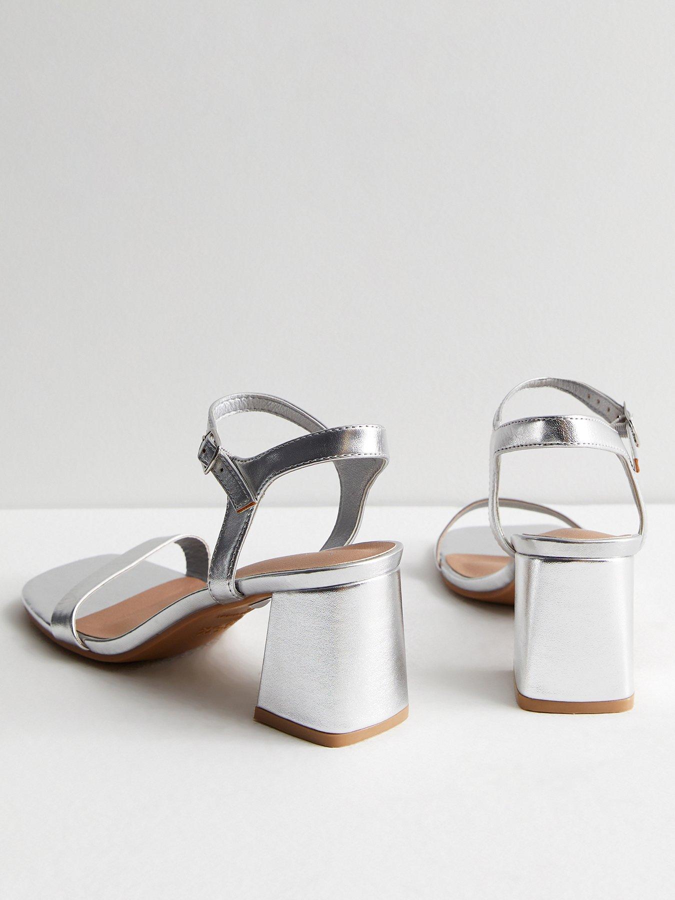  image of new-look-silver-patent-block-heel-sandals