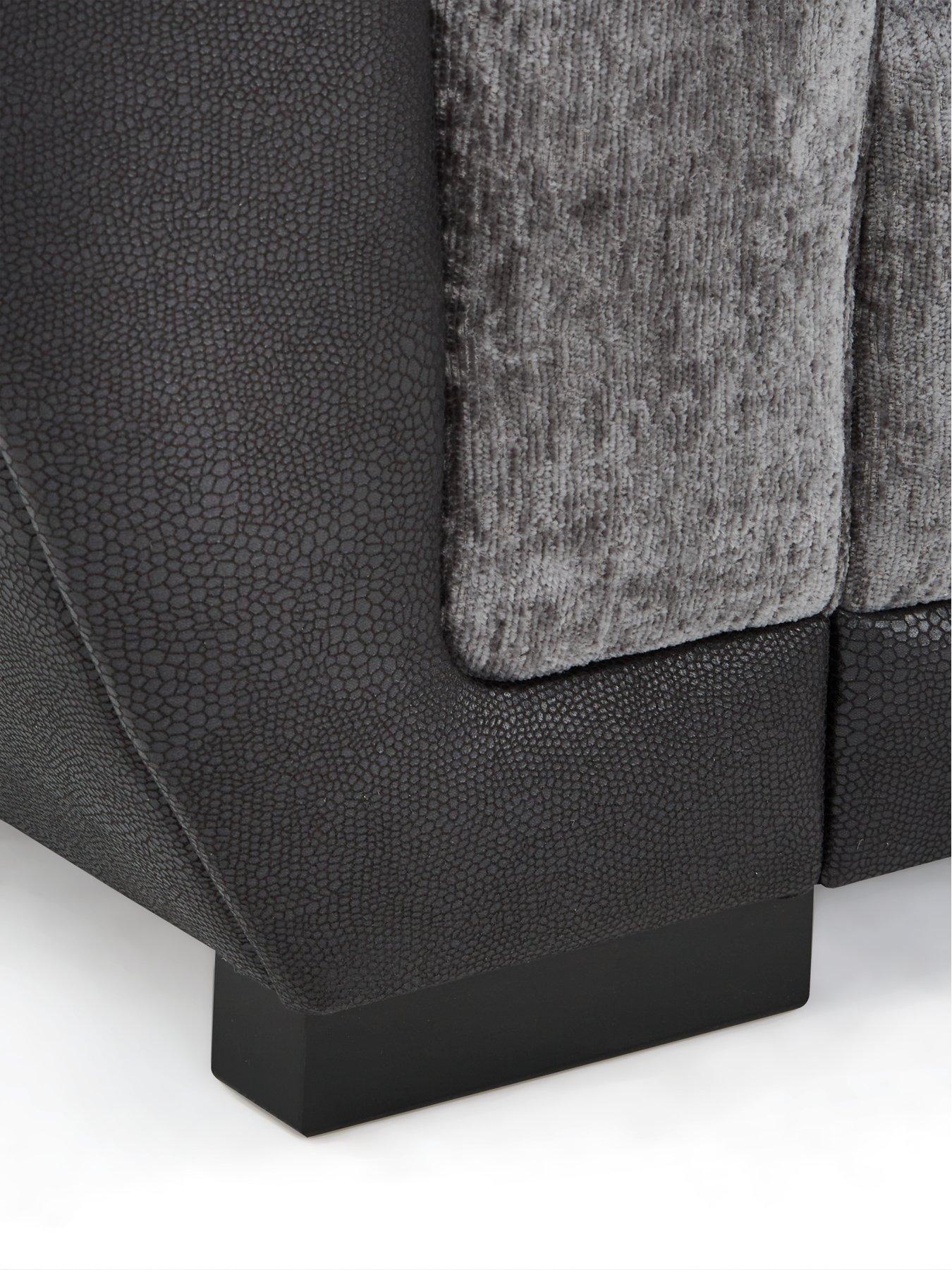 Image 4 of 7 of Very Home Lana Fabric/Faux Leather 2 Seater Scatterback Sofa - Grey&nbsp;- FSC Certified