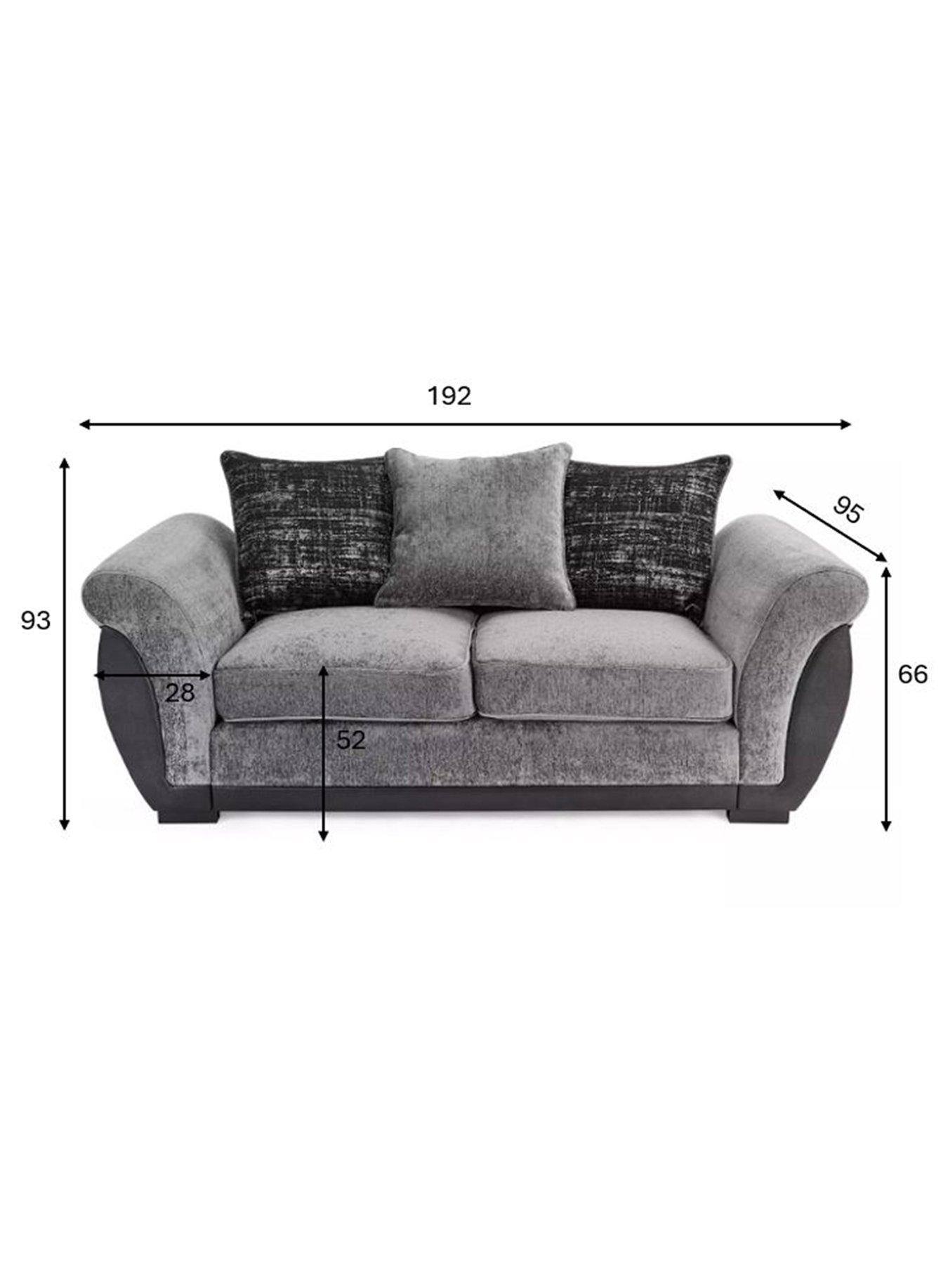 Image 5 of 7 of Very Home Lana Fabric/Faux Leather 2 Seater Scatterback Sofa - Grey&nbsp;- FSC Certified