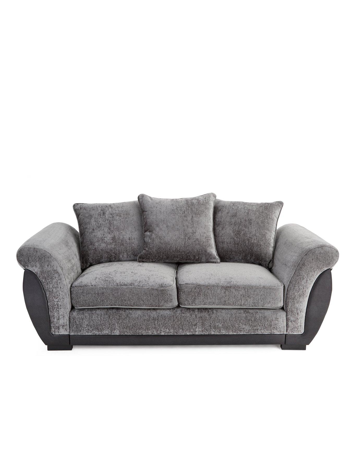 Image 7 of 7 of Very Home Lana Fabric/Faux Leather 2 Seater Scatterback Sofa - Grey&nbsp;- FSC Certified
