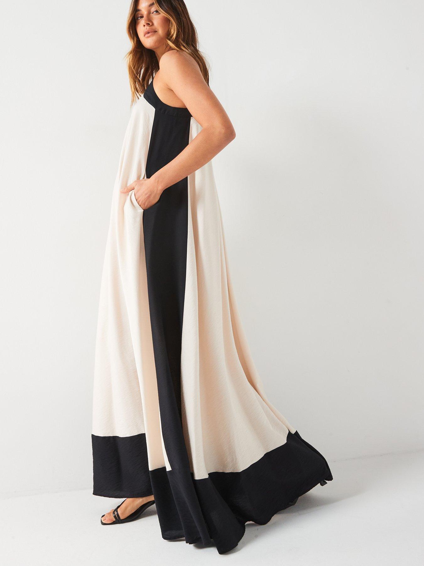 Image 3 of 6 of V by Very Sleeveless Colour Block Volume Maxi Dress - Multi
