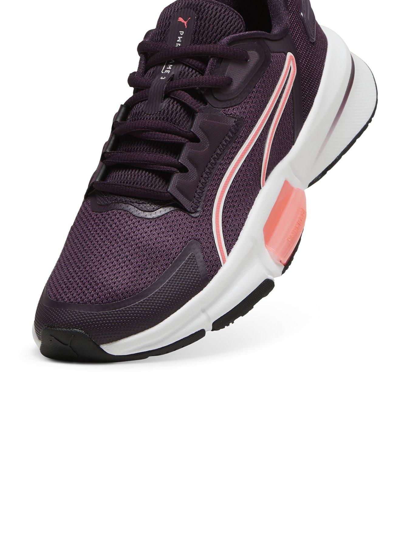  image of puma-womens-training-pwrframe-3-trainers-purpleblackpink