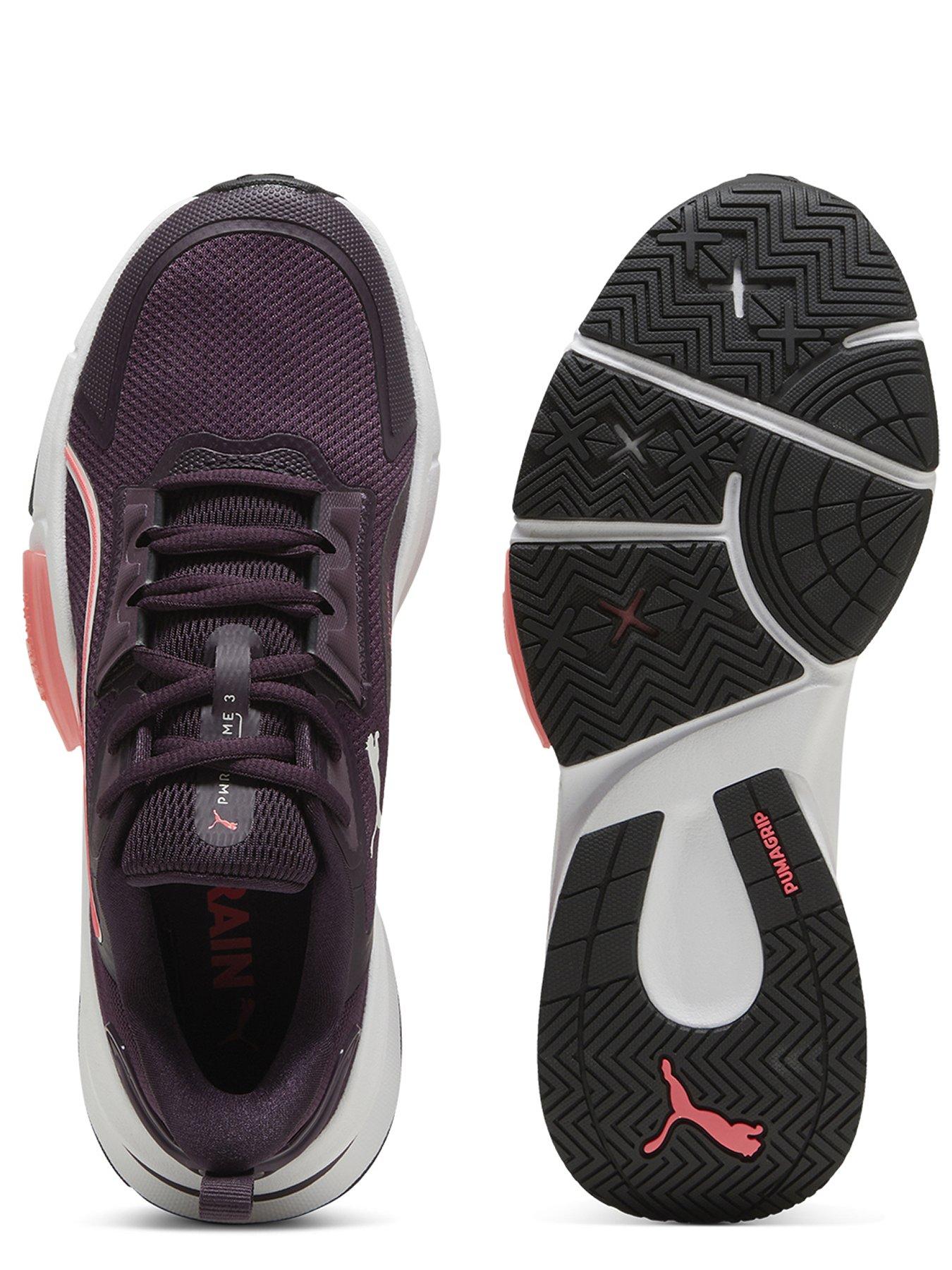  image of puma-womens-training-pwrframe-3-trainers-purpleblackpink