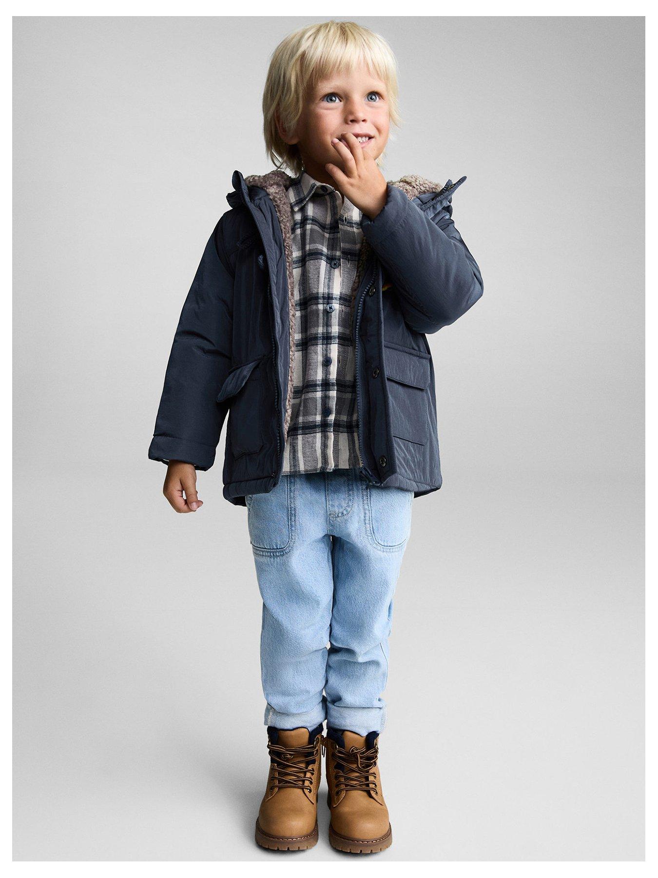 undefined Younger Boys Padded Duffle Coat - Blue