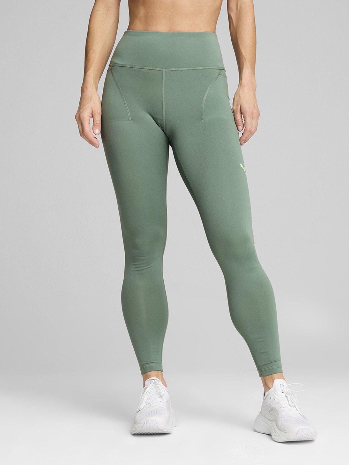undefined Womens Training Cloudspun High Waisted Full Length Tights - Green