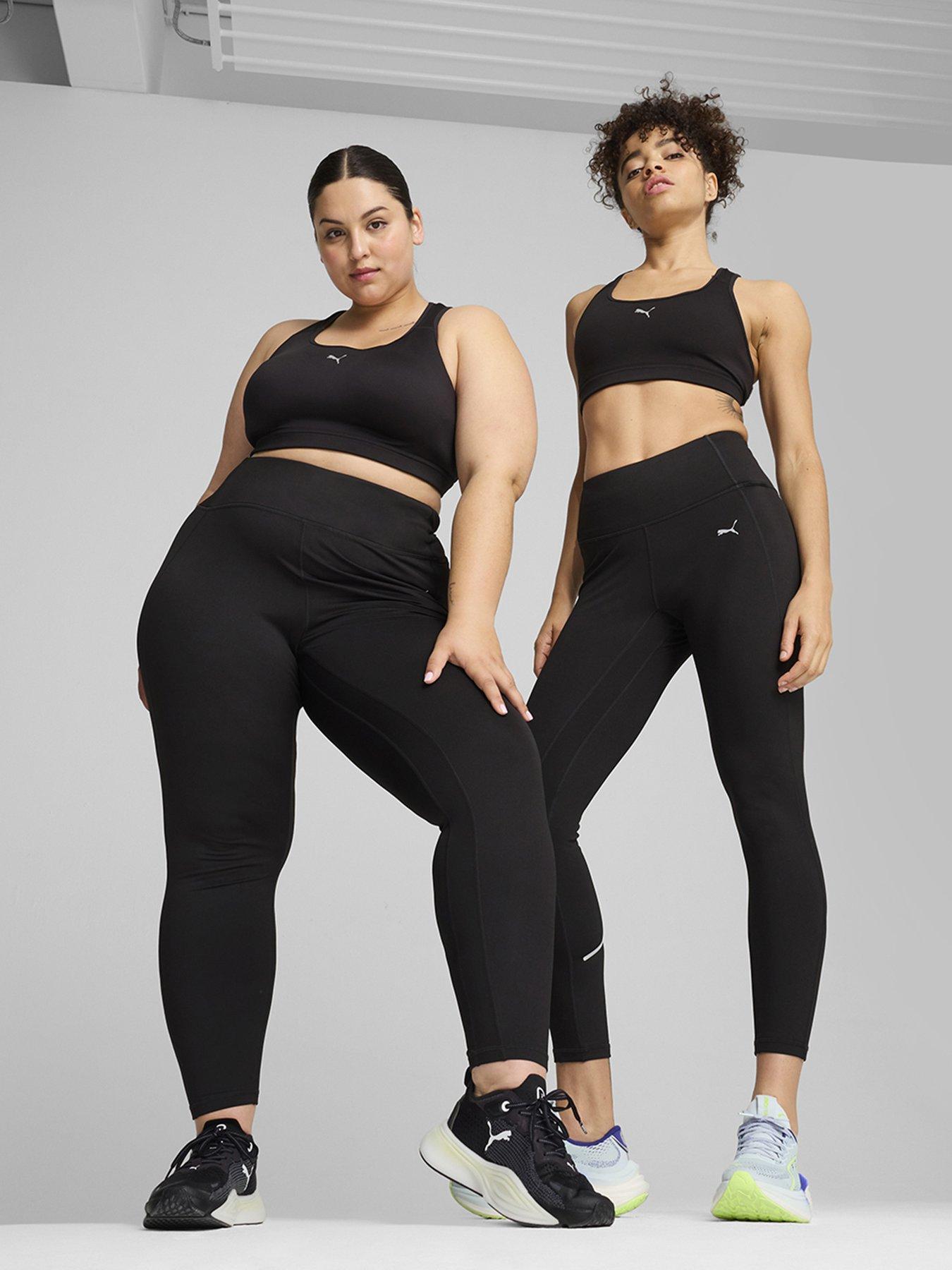undefined Womens Running Microfleece High Waisted Full Length Tights - Black