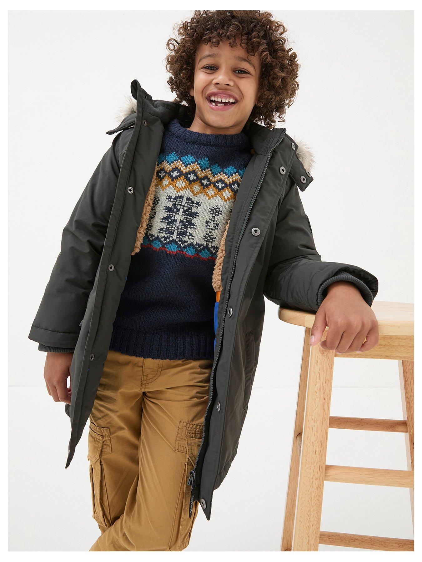 undefined Boys Easdale Parka Coat - Vintage Black
