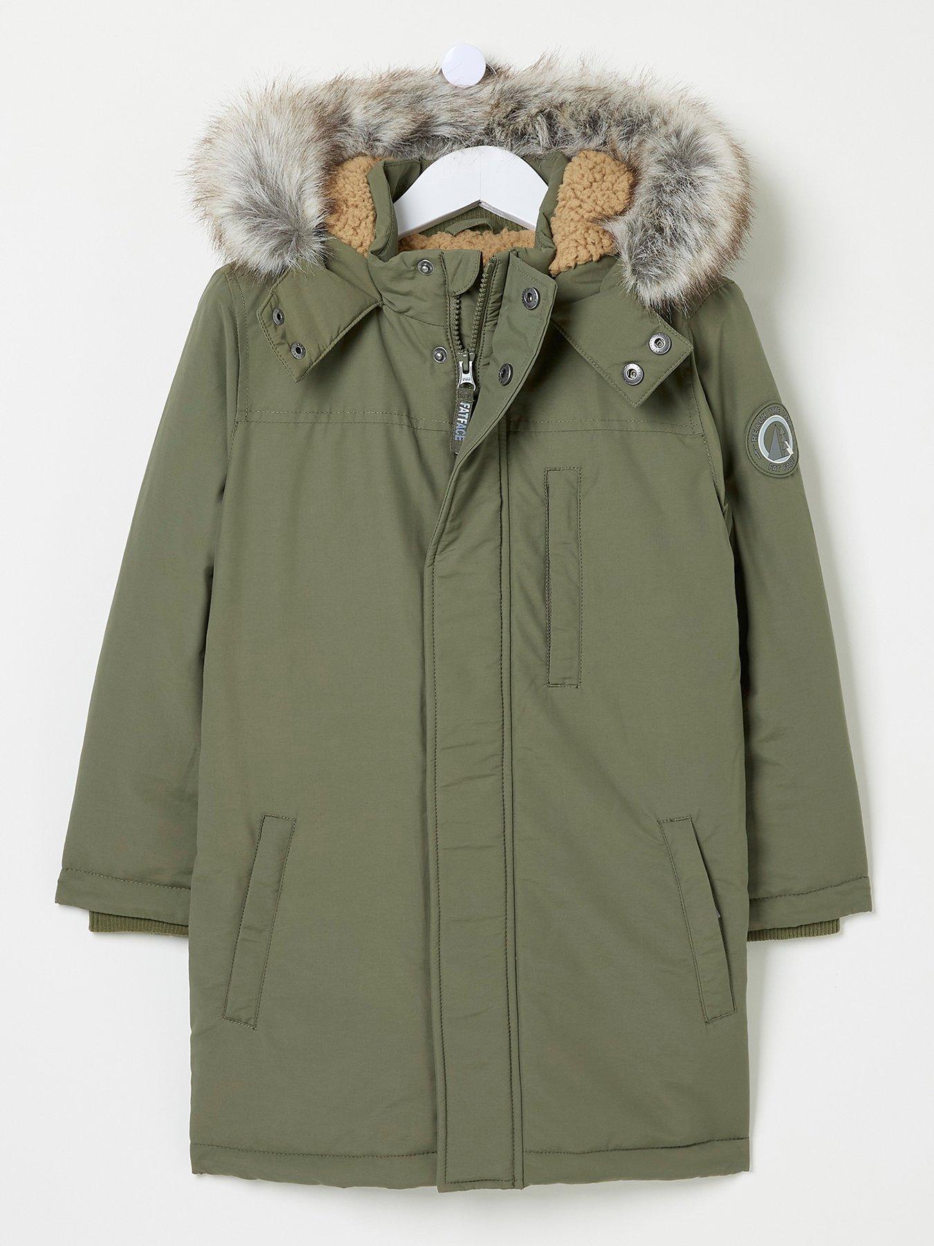 undefined Boys Easdale Parka Coat - Khaki Green