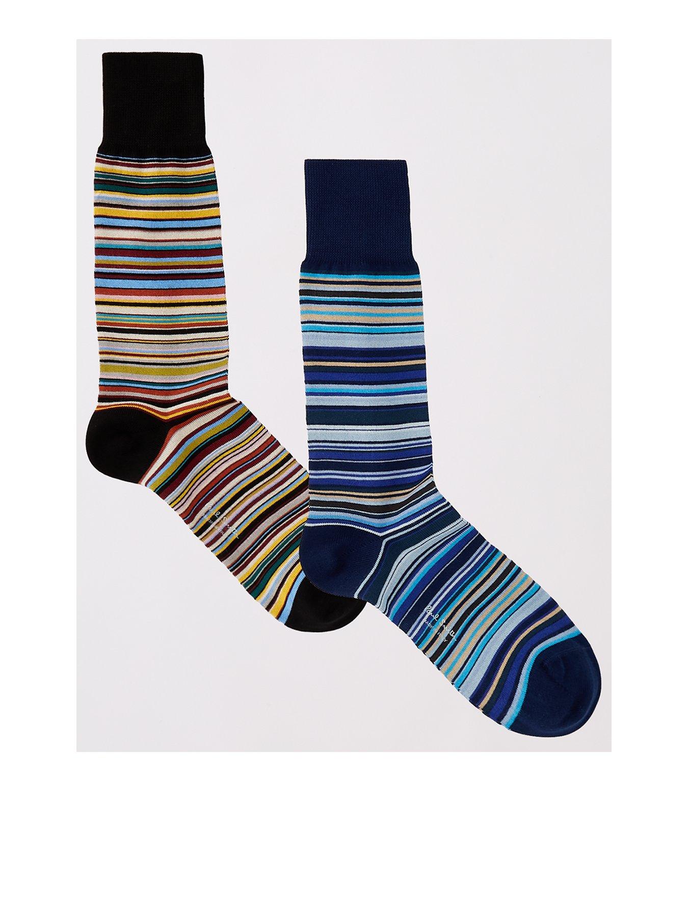 PS PAUL SMITH 2 Pack Signature Stripe Crew Socks - Multi