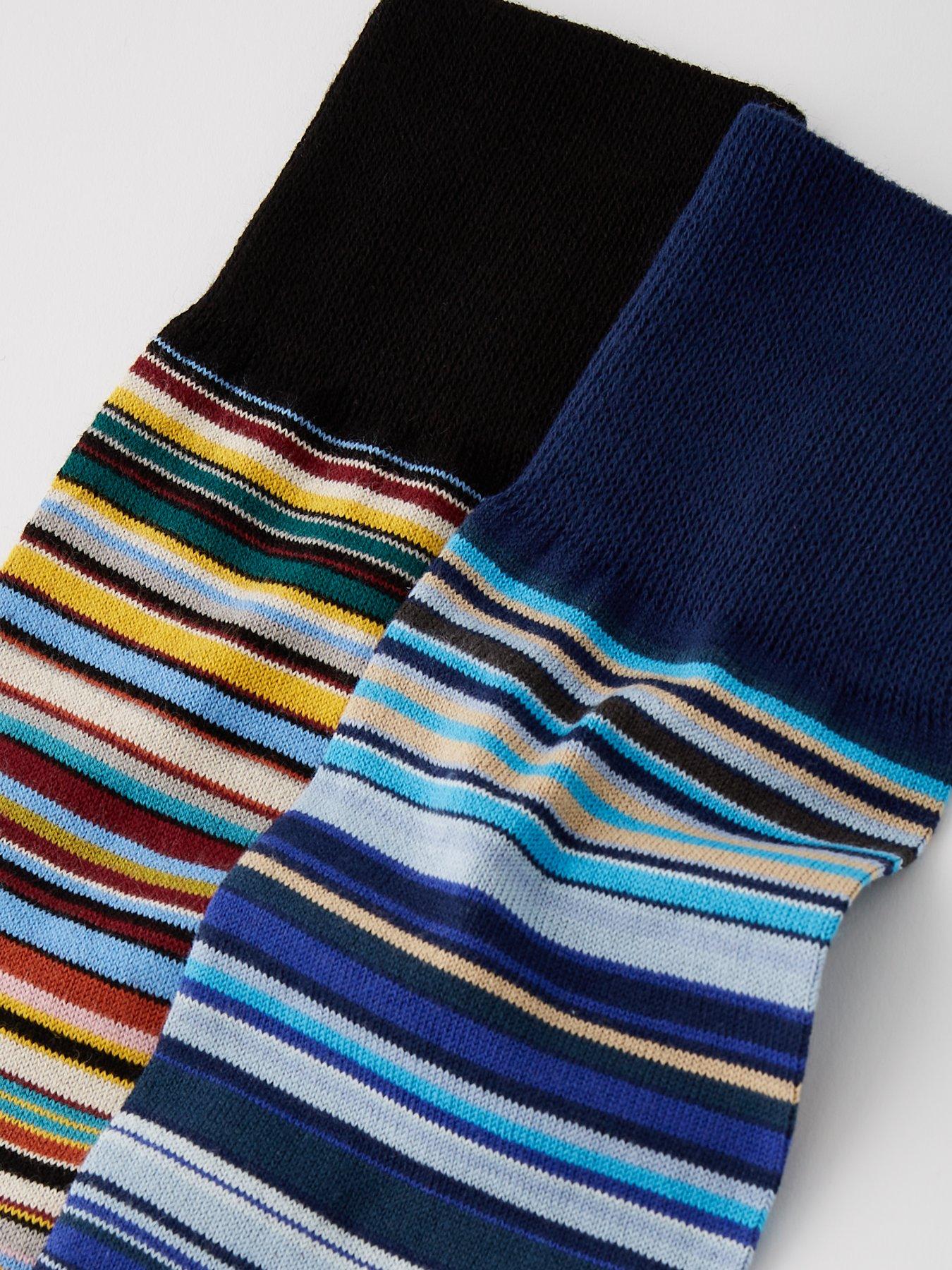  image of ps-paul-smith-2-pack-signature-stripe-crew-socks-multi