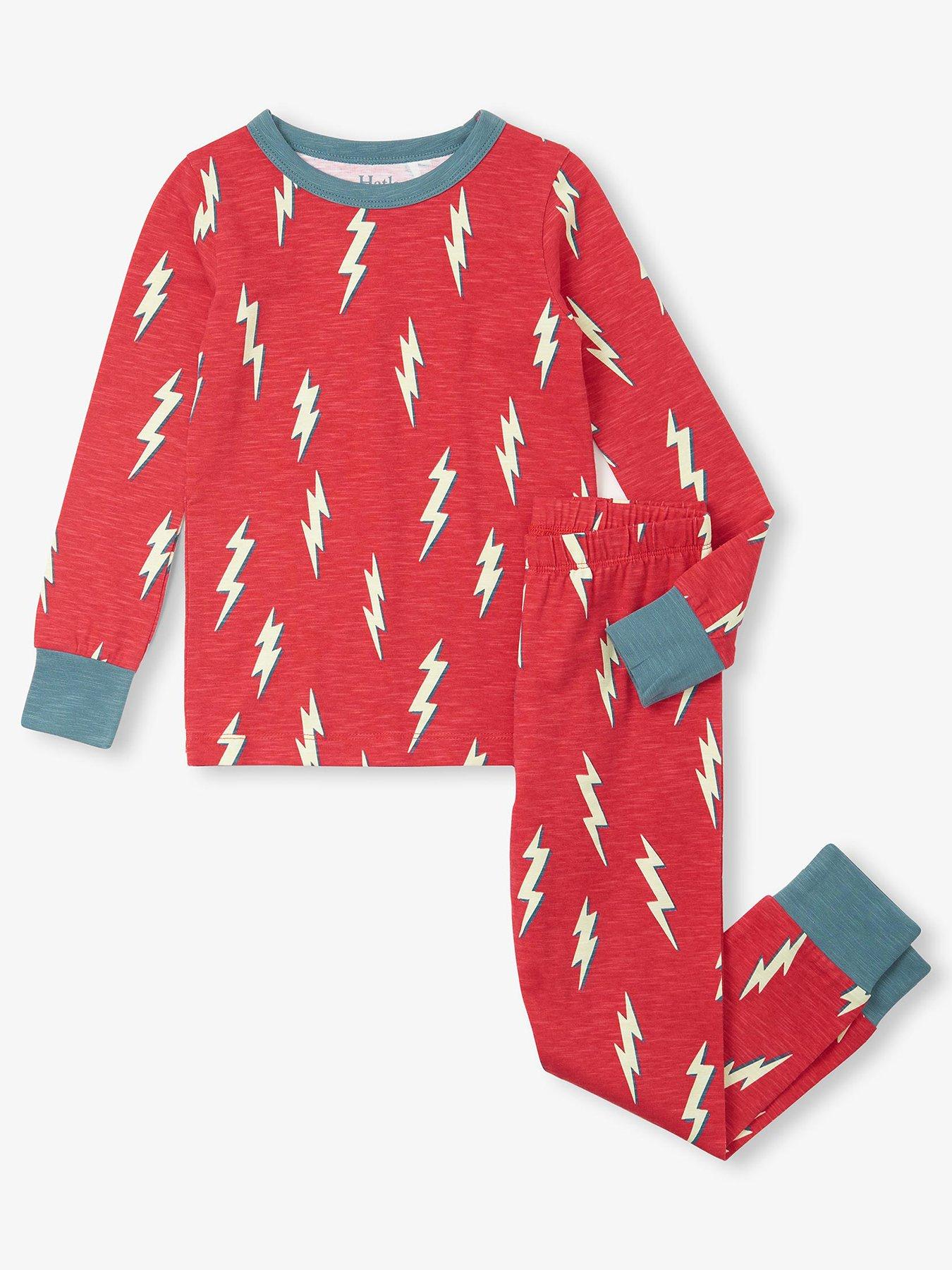 undefined Boys Glow In The Dark Slub Jersey Pyjamas - Red