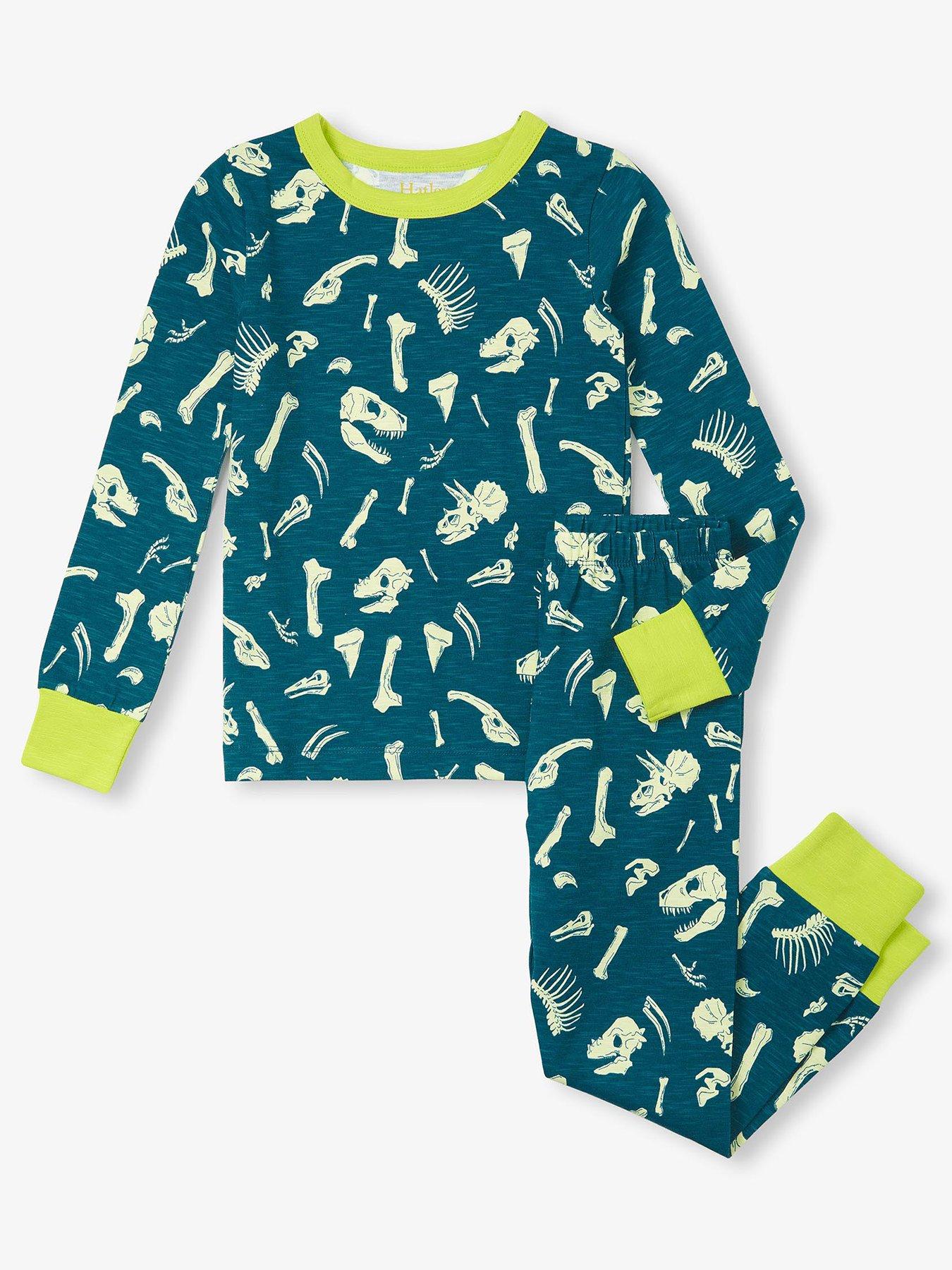 undefined Boys Glow In The Dark Slub Jersey Pyjamas - Green