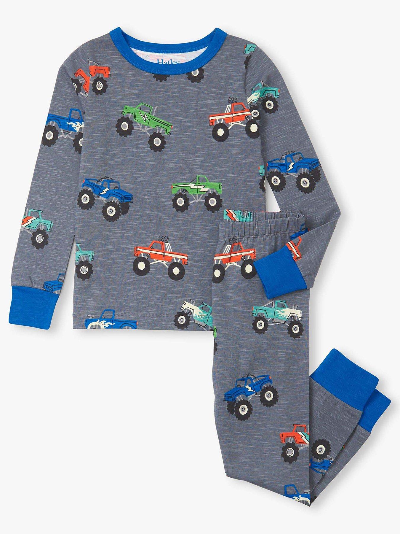 undefined Boys Glow In The Dark Slub Jersey Pyjamas - Grey