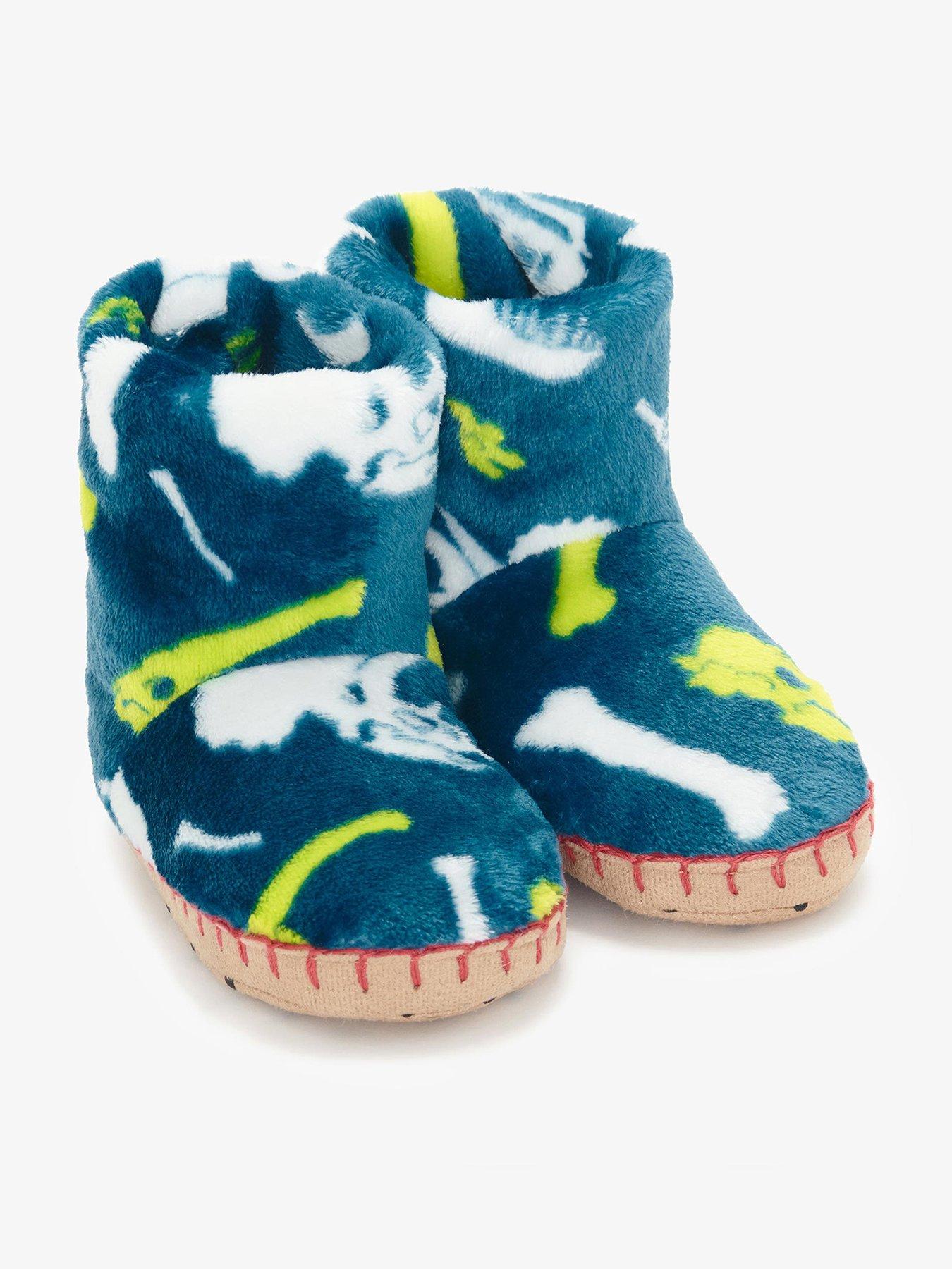 undefined Girls Fuzzy Fleece Dino Fossils Slipper Boots
