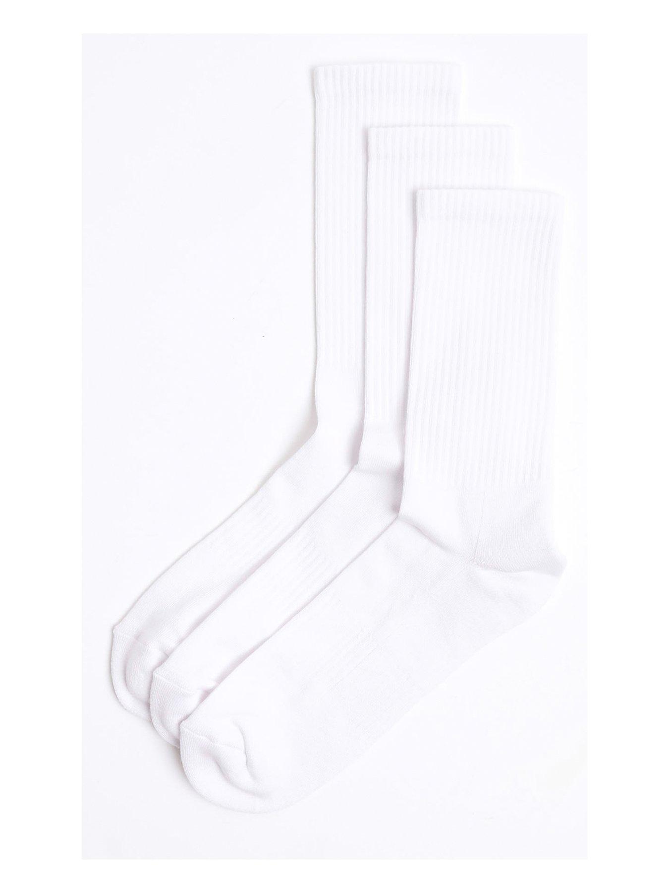 undefined 3Pk Plain Tube Ankle Socks - White