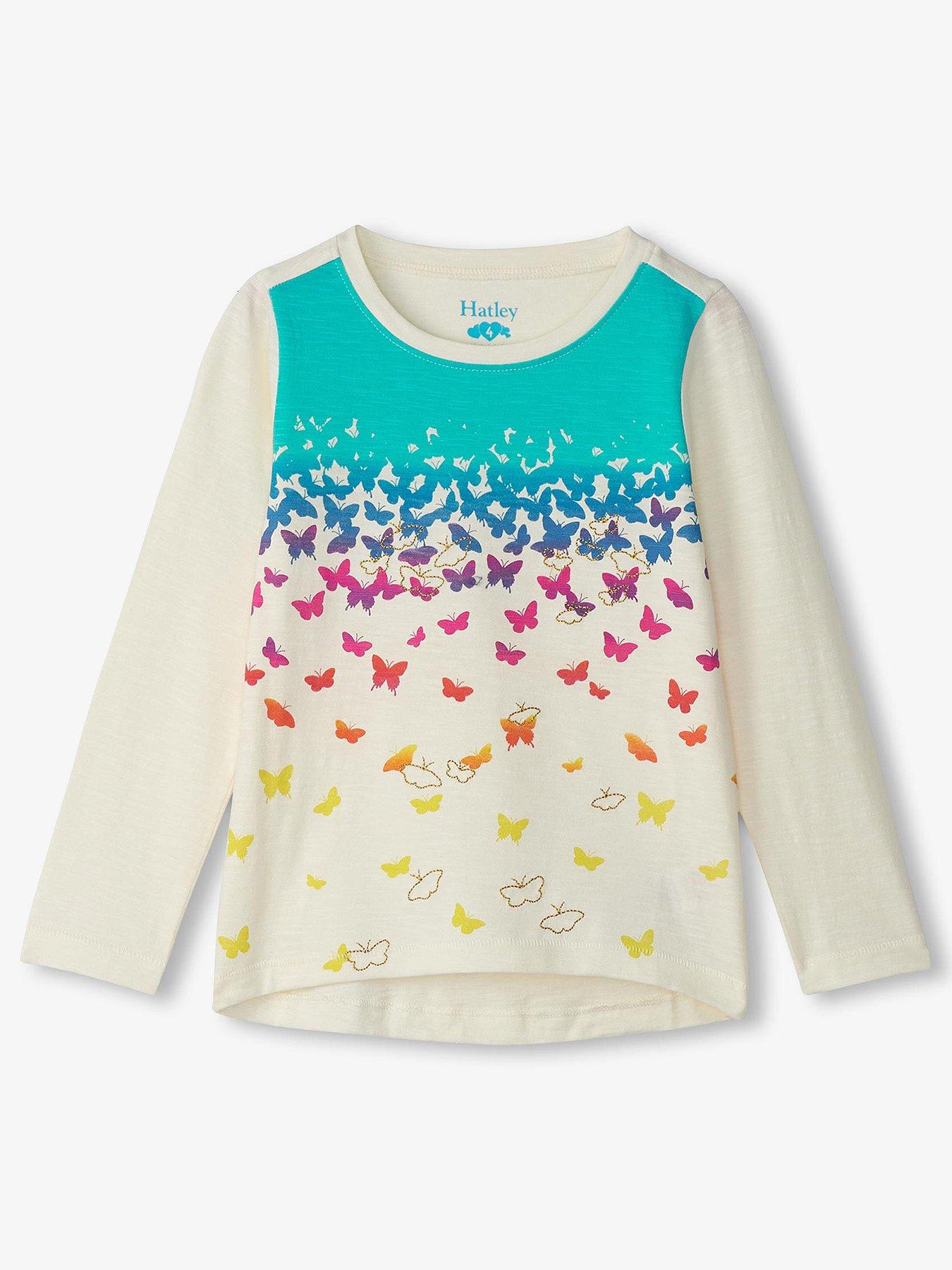undefined Girls Slub Jersey Long Sleeve Graphic T-Shirt - White