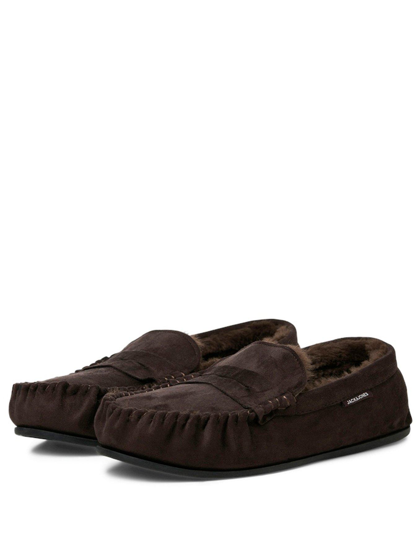  image of jack-jones-moccasin-slippers-brown