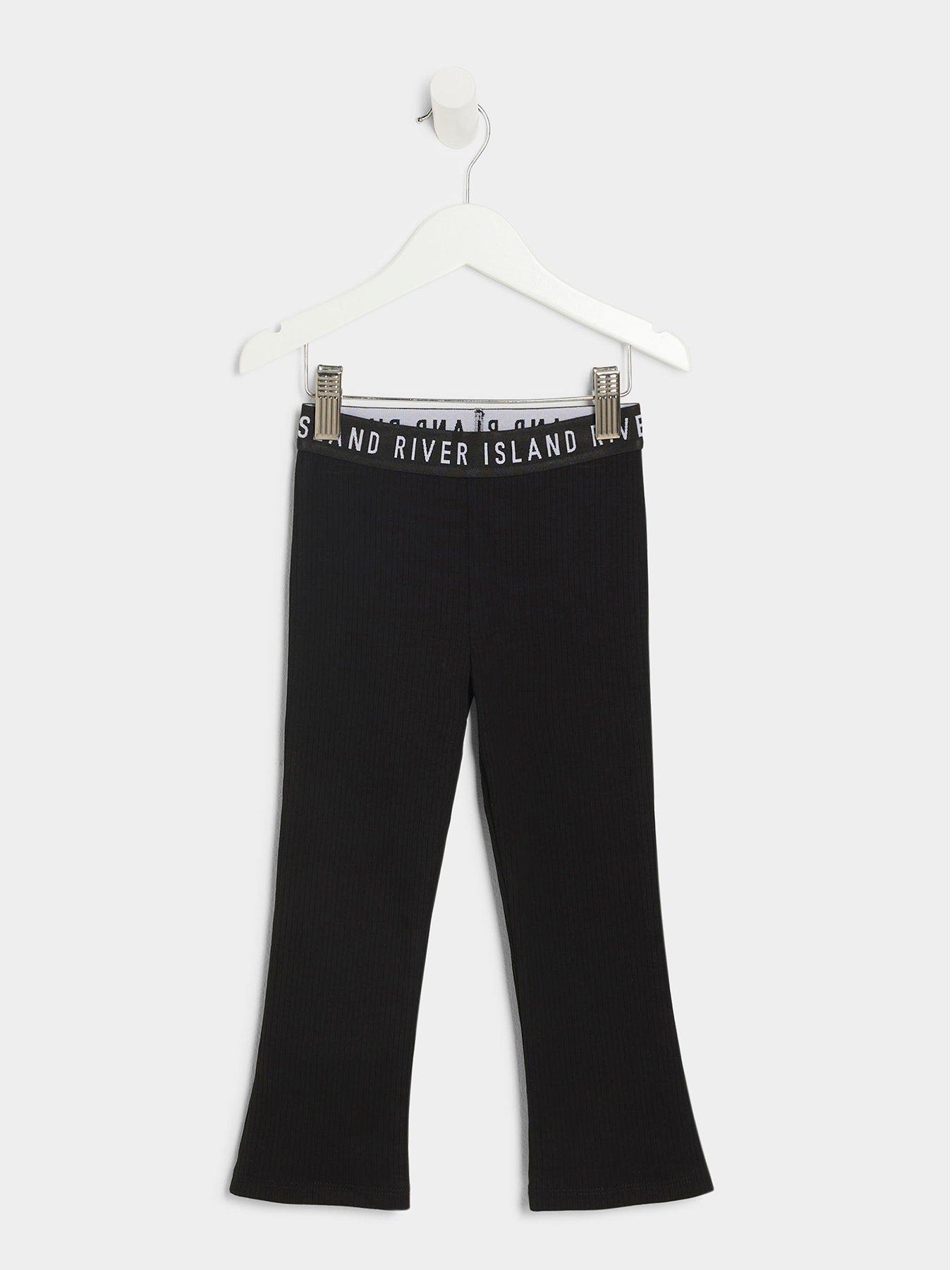 river-island-mini-mini-girls-ri-ribbed-flared-leggings-black