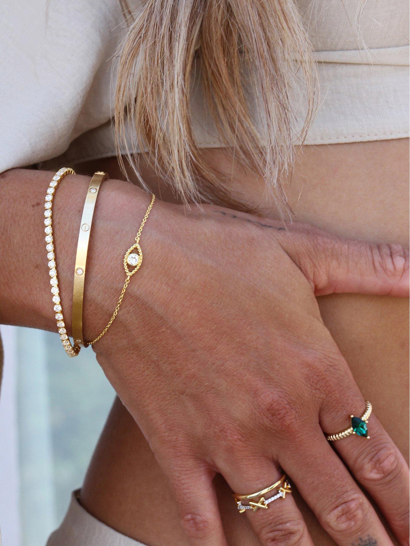 Image 3 of 4 of Say It With Tennis Chain Bracelet - Yellow Gold