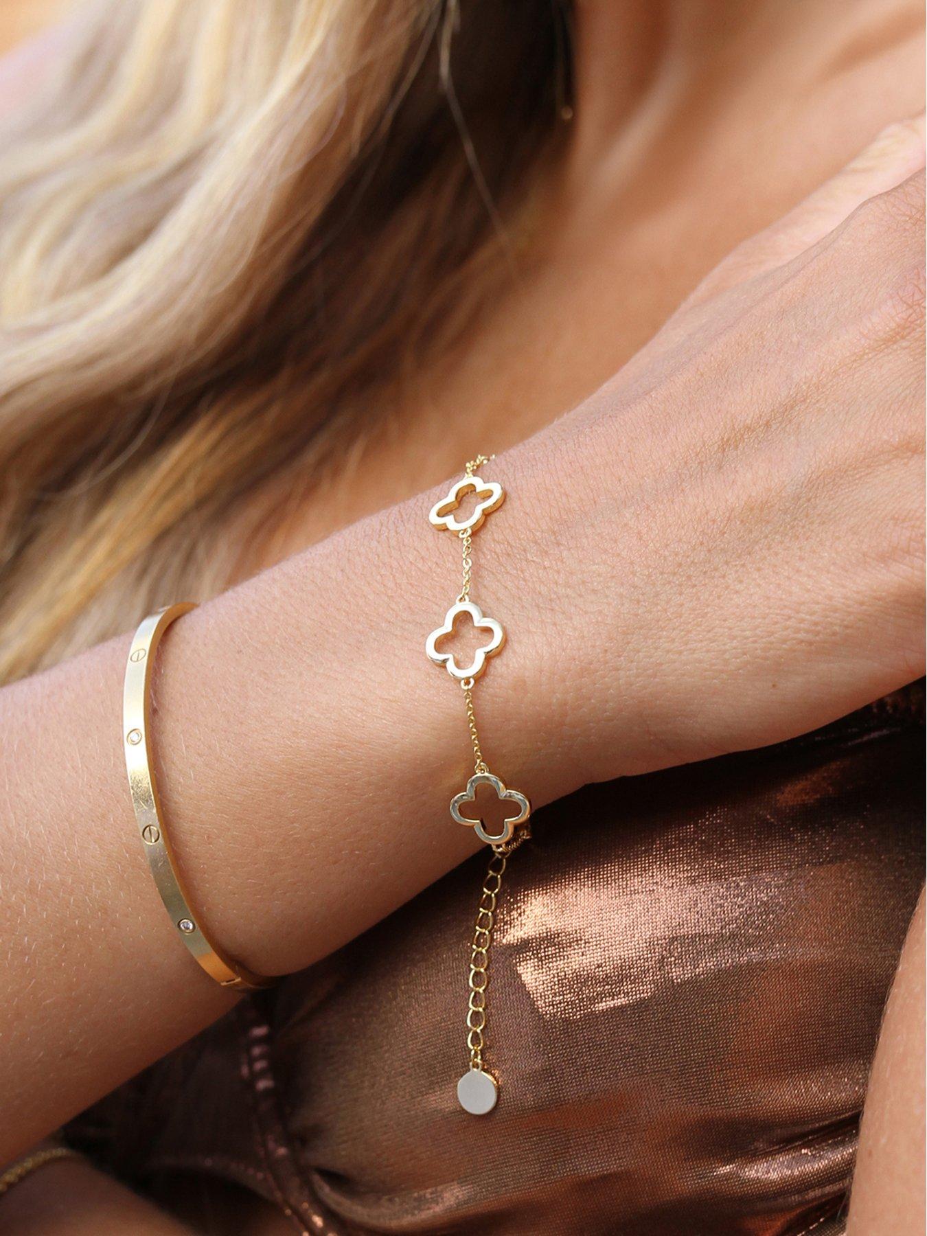 Image 2 of 4 of Say It With Clover Bracelet - Yellow Gold