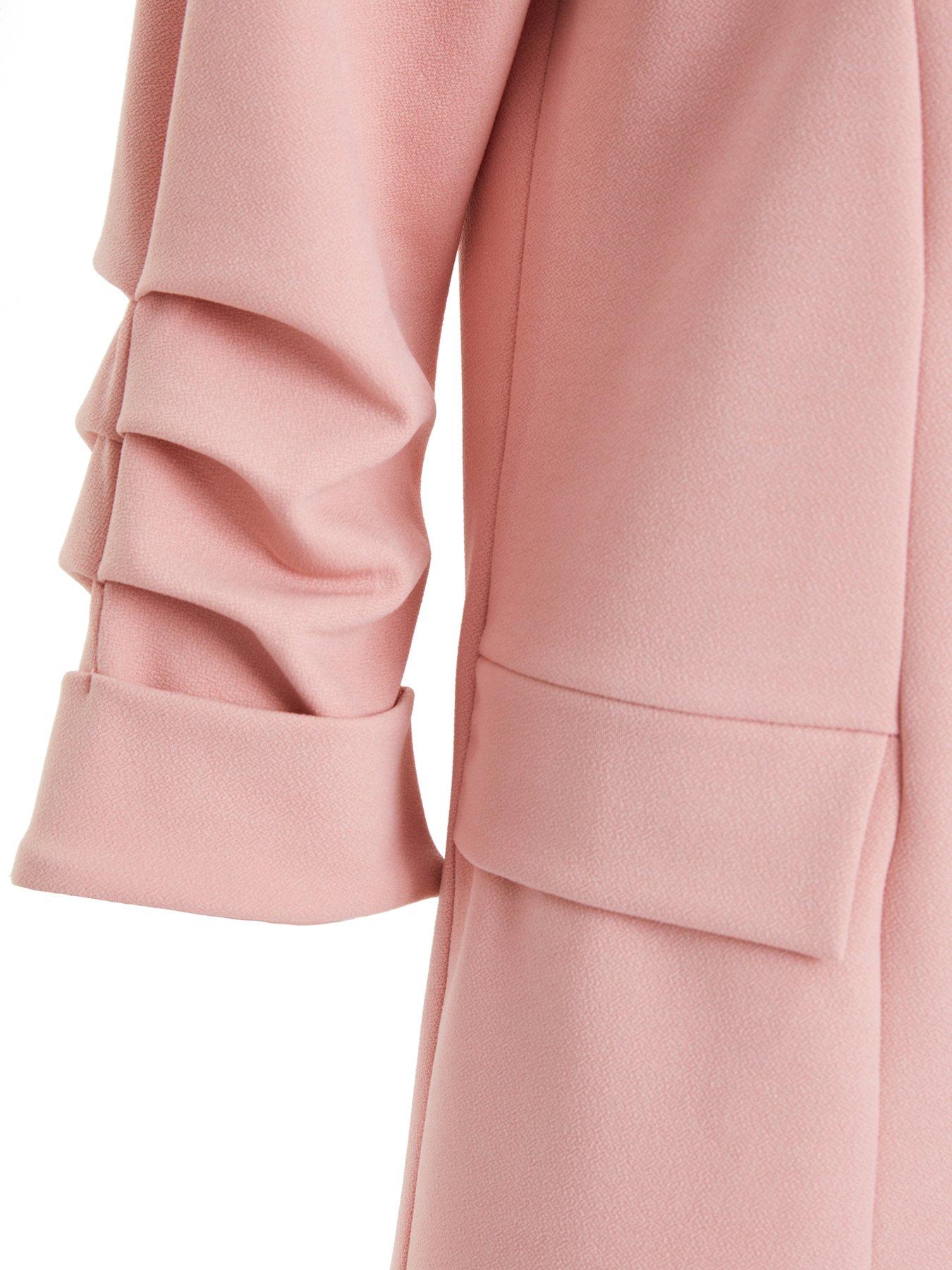  image of quiz-pink-ruched-sleeve-blazer