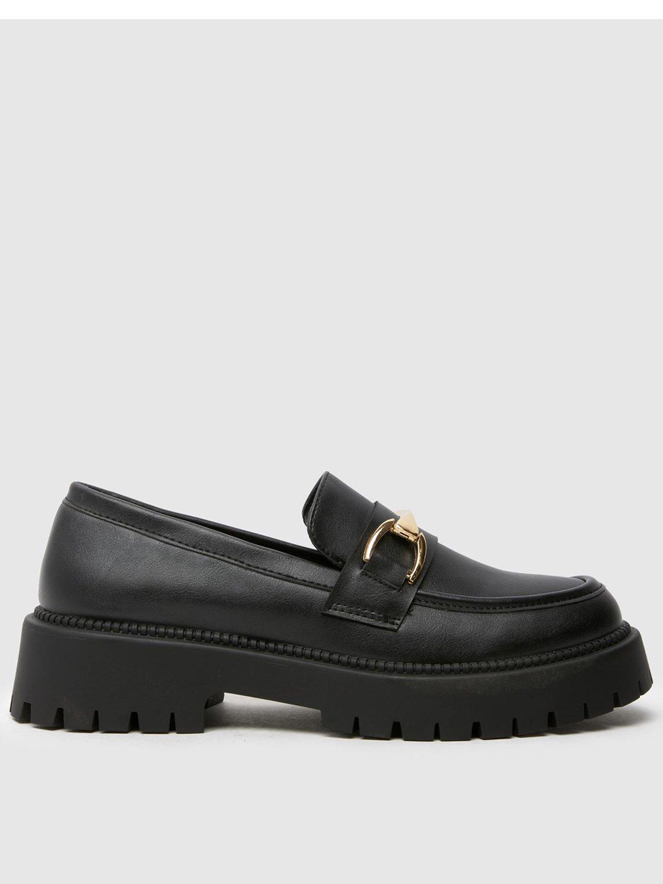  image of schuh-lattice-feature-pu-loafer-youth-black