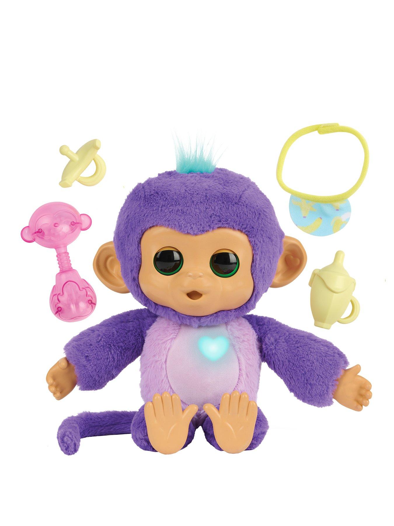 Image 1 of 8 of Fingerlings Care 'n' Cuddles Interactive Baby Monkey Plush Toy