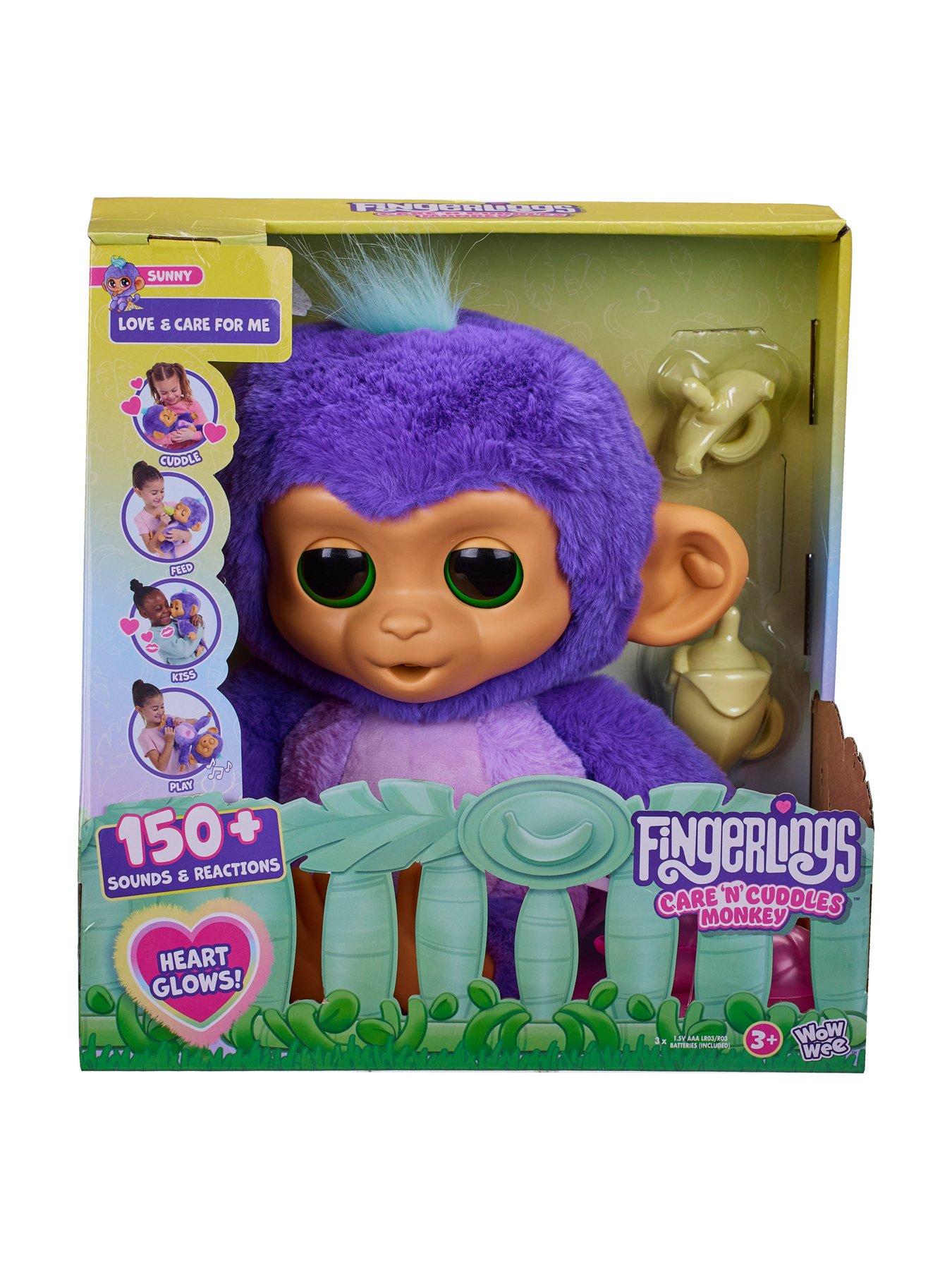 Image 2 of 8 of Fingerlings Care 'n' Cuddles Interactive Baby Monkey Plush Toy