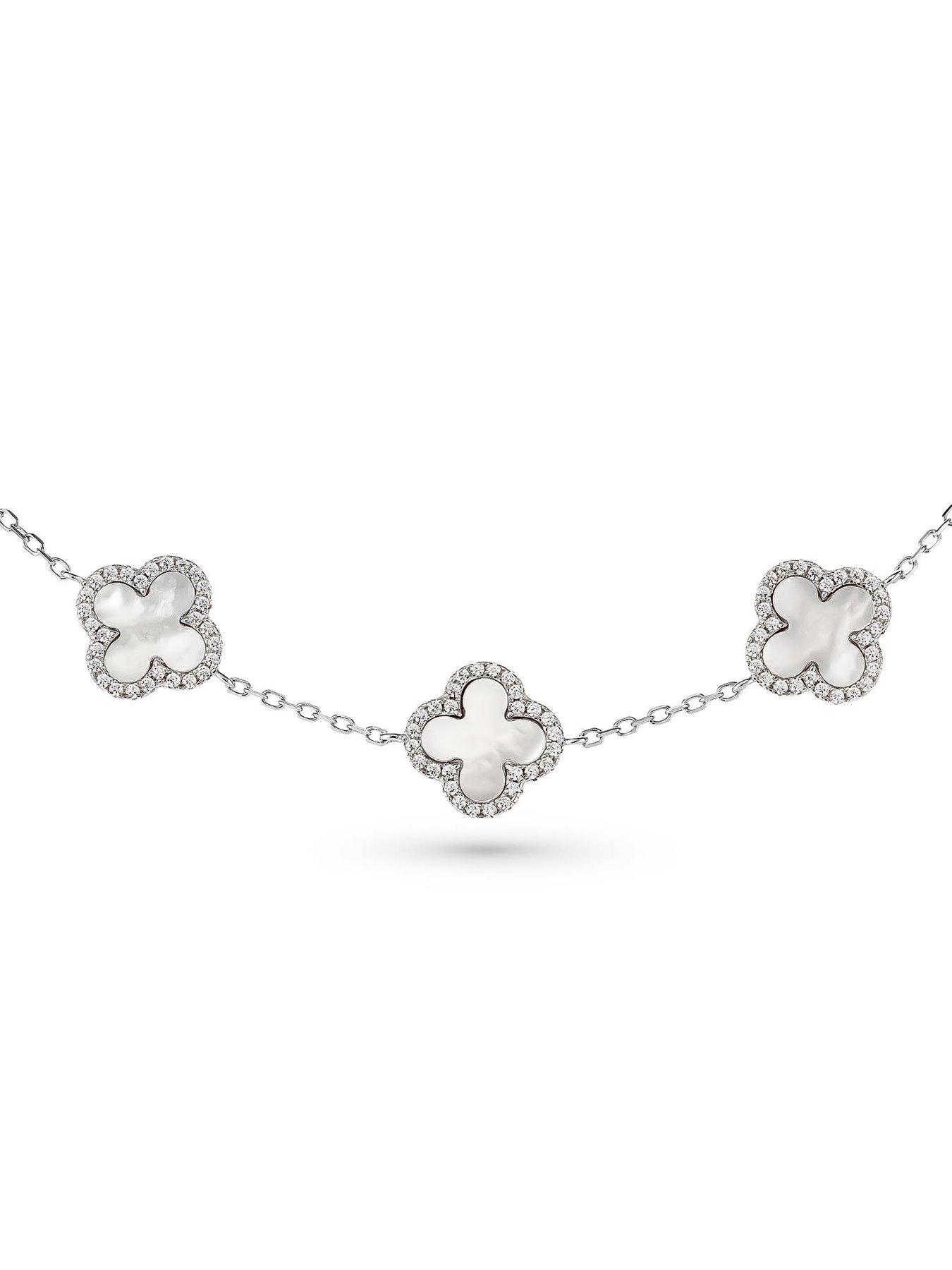 Image 3 of 5 of Beaverbrooks Silver Cubic Zirconia Clover Bracelet