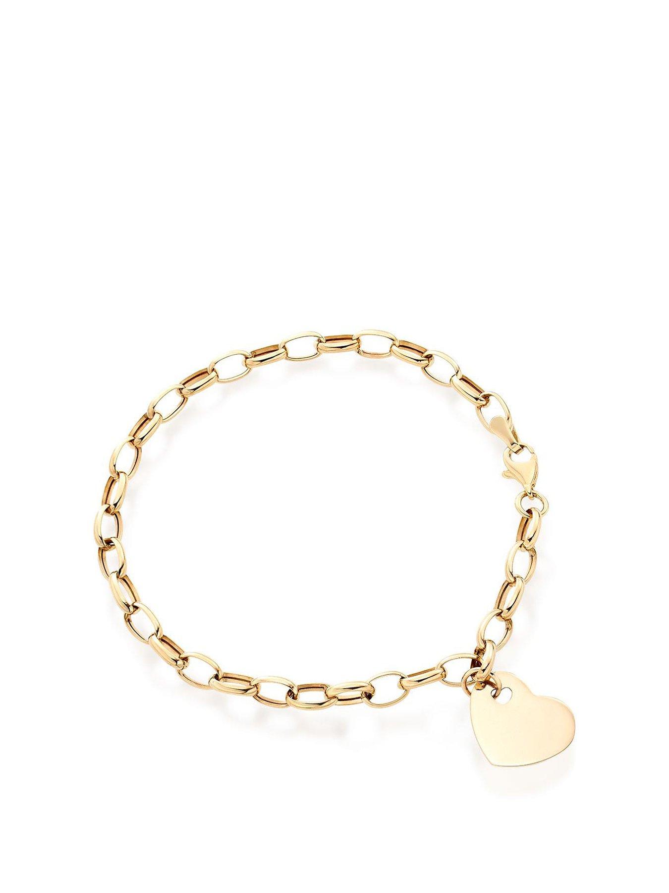 beaverbrooks-9ct-yellow-gold-heart-bracelet