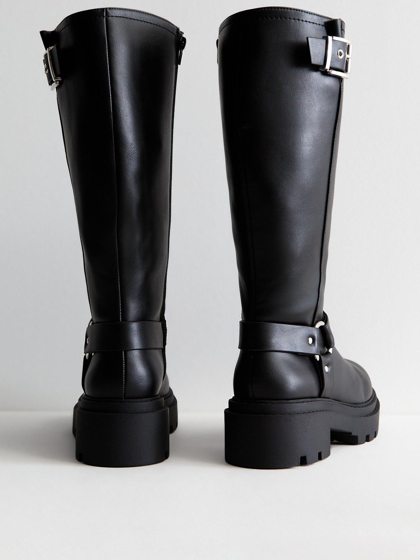 Knee High New Look Biker Boots Women New Look Extra Wide Calf Fit