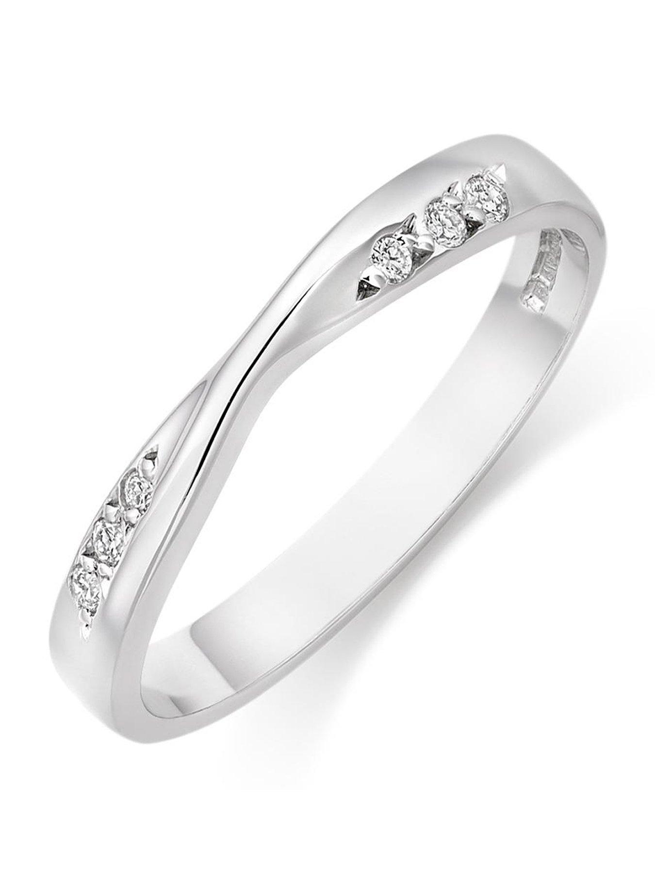 Beaverbrooks 9ct White Gold Diamond Wedding Ring