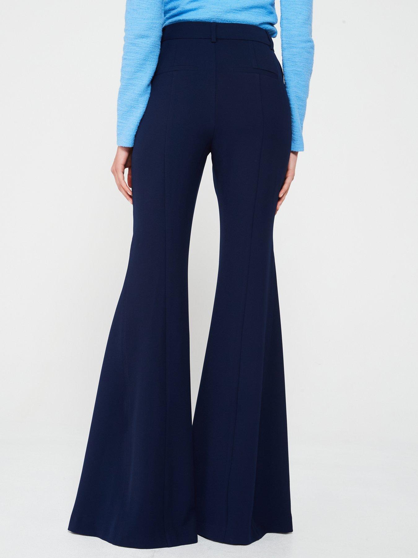 Image 2 of 6 of V by Very Premium Extra Long Kick Flare Suit&nbsp;Trouser - Navy