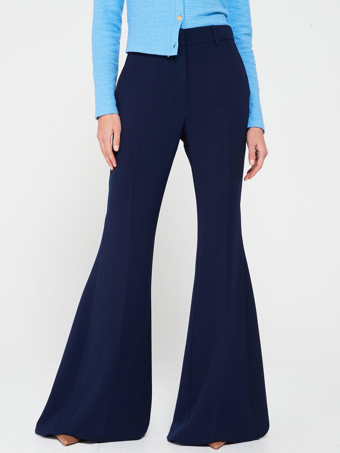 Image 3 of 6 of V by Very Premium Extra Long Kick Flare Suit&nbsp;Trouser - Navy
